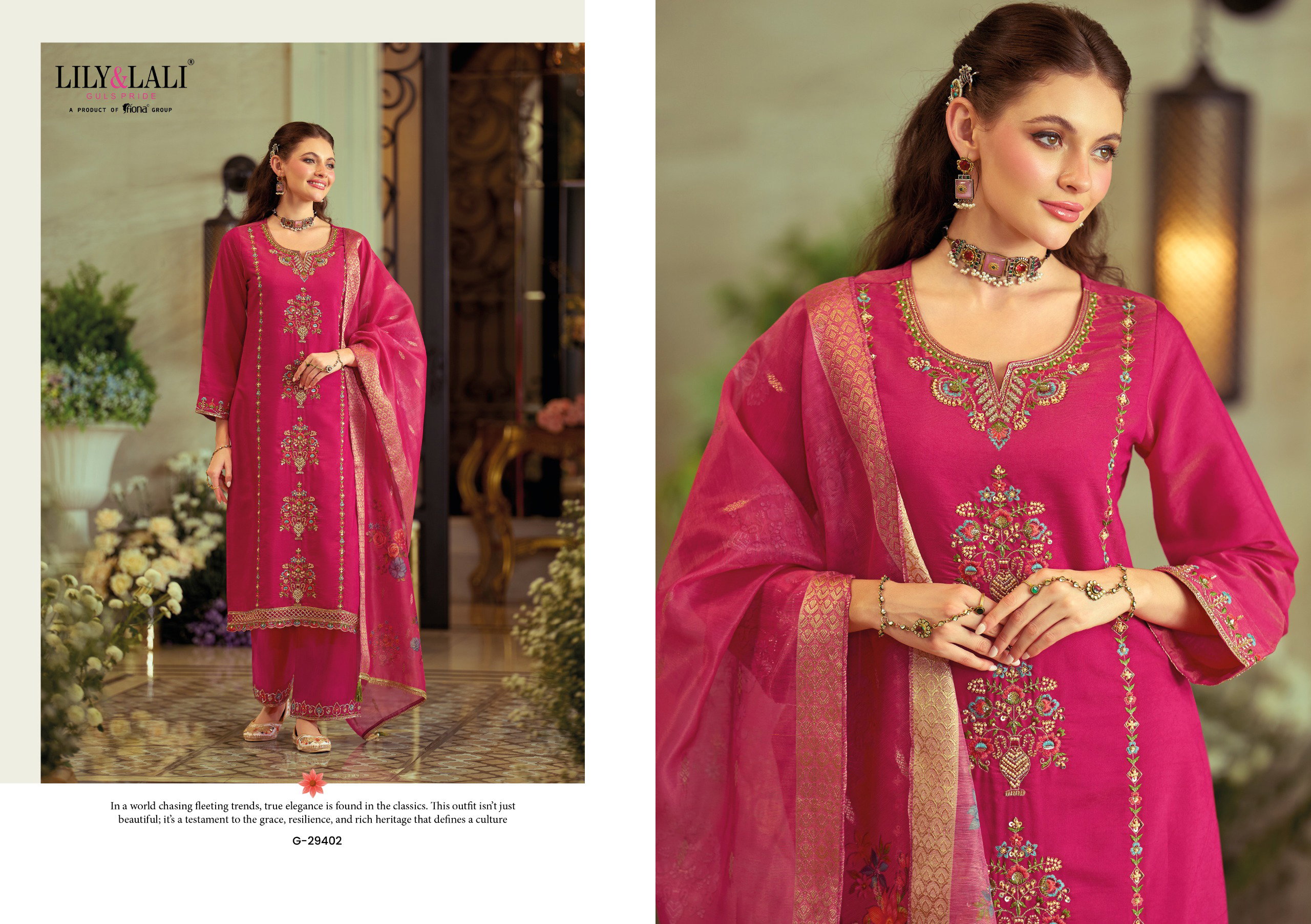 Lily And Lali Gulabo Viscose Silk With Embroidery Work Festival Wear Collection