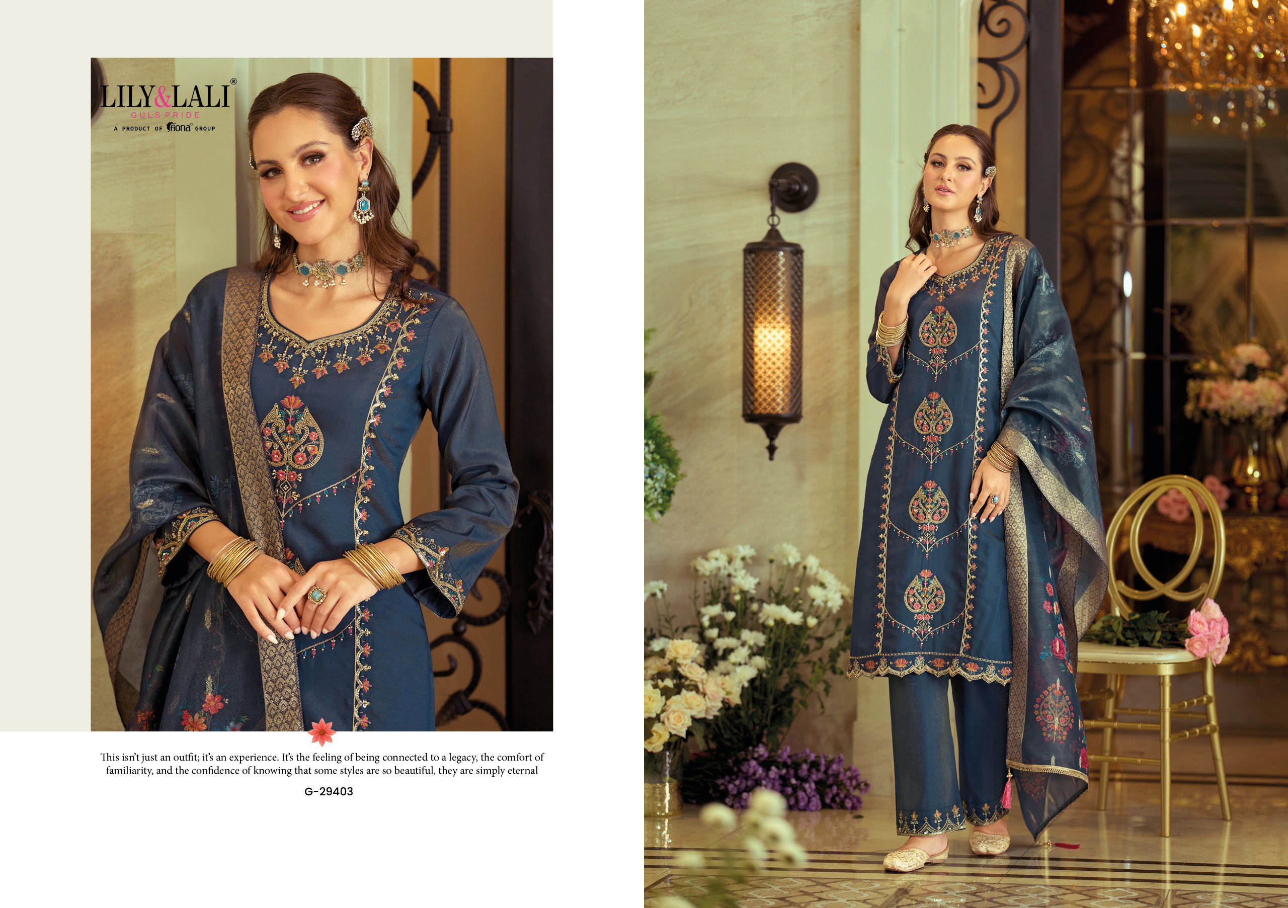 Lily And Lali Gulabo Viscose Silk With Embroidery Work Festival Wear Collection