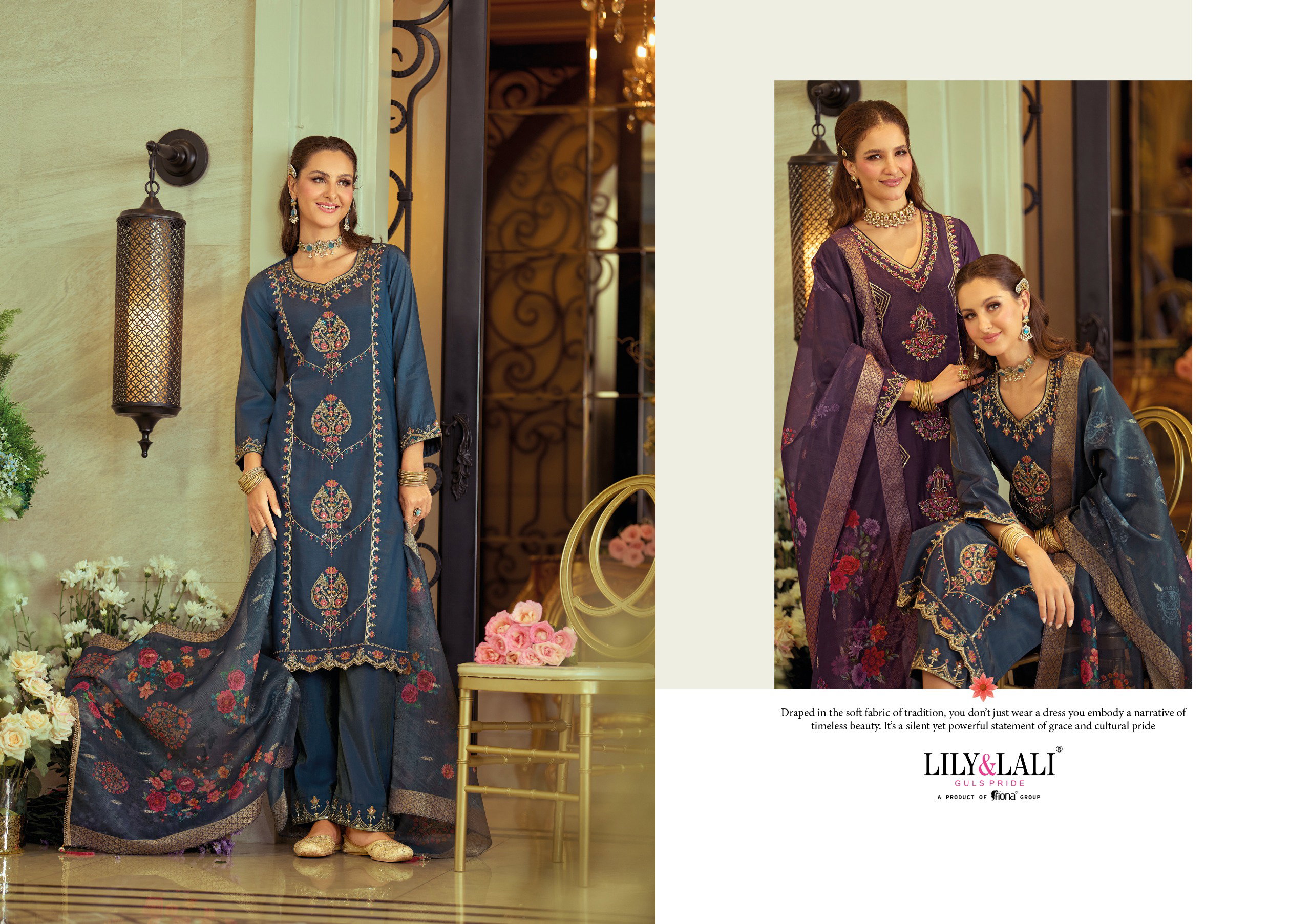 Lily And Lali Gulabo Viscose Silk With Embroidery Work Festival Wear Collection