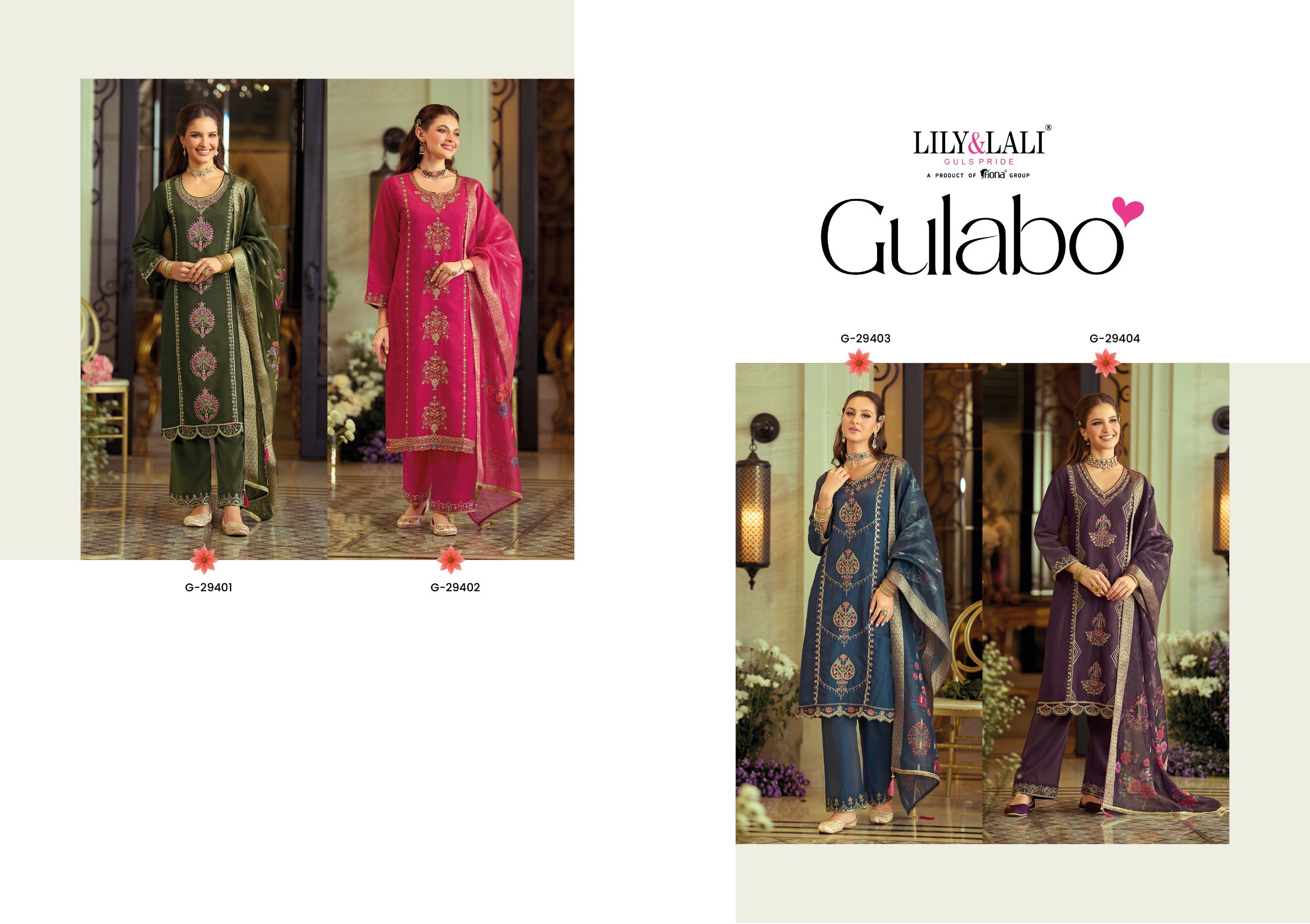 Lily And Lali Gulabo Viscose Silk With Embroidery Work Festival Wear Collection