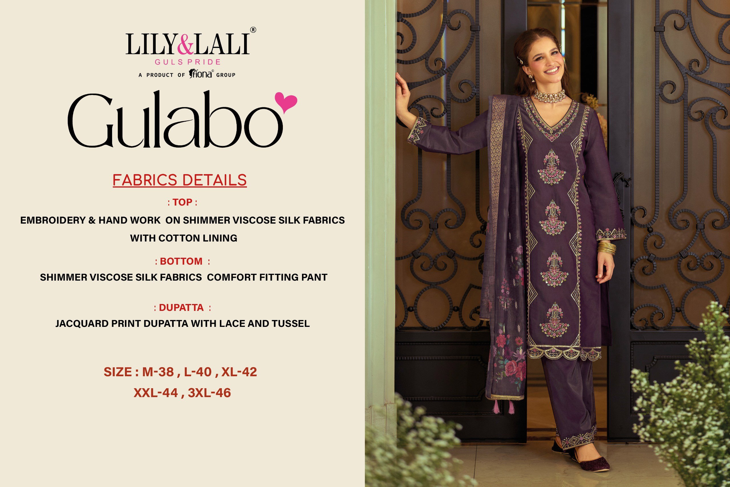 Lily And Lali Gulabo Viscose Silk With Embroidery Work Festival Wear Collection