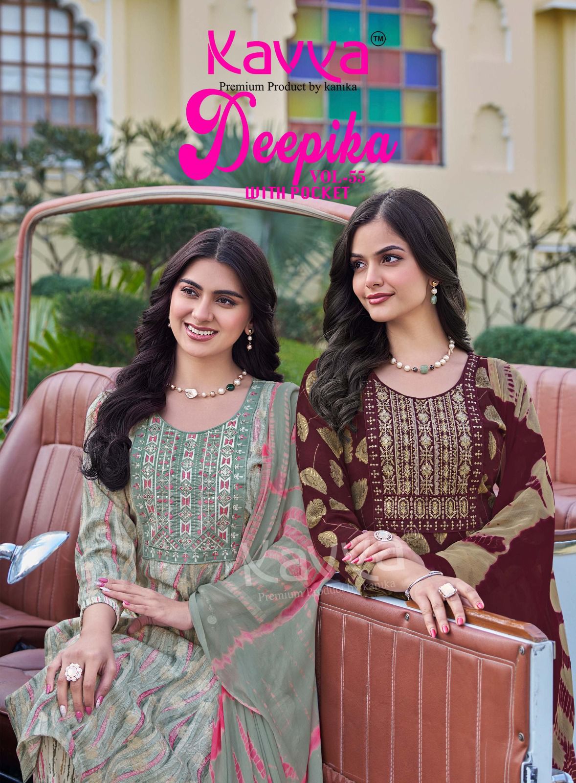 Kavya Deepika Vol 55 Capsule Print With Embroidery Neck Work Kurti Bottom With Dupatta