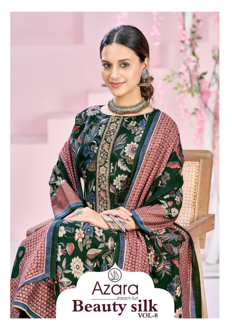 Radhika Azara Beauty Silk Vol 8 Modal Muslin With Work Dress Material