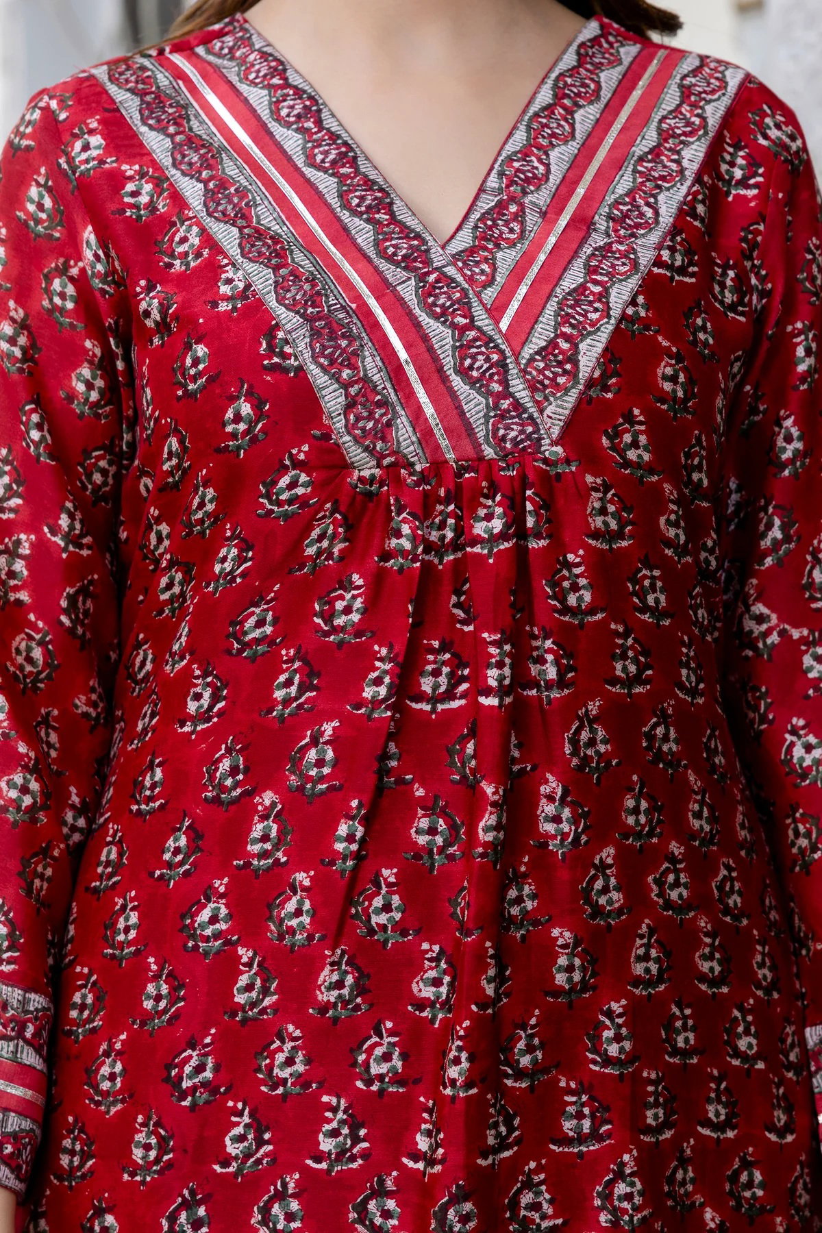 Dhruvi 401 Silk Fancy Traditional Kurti Pant And Dupatta Collection