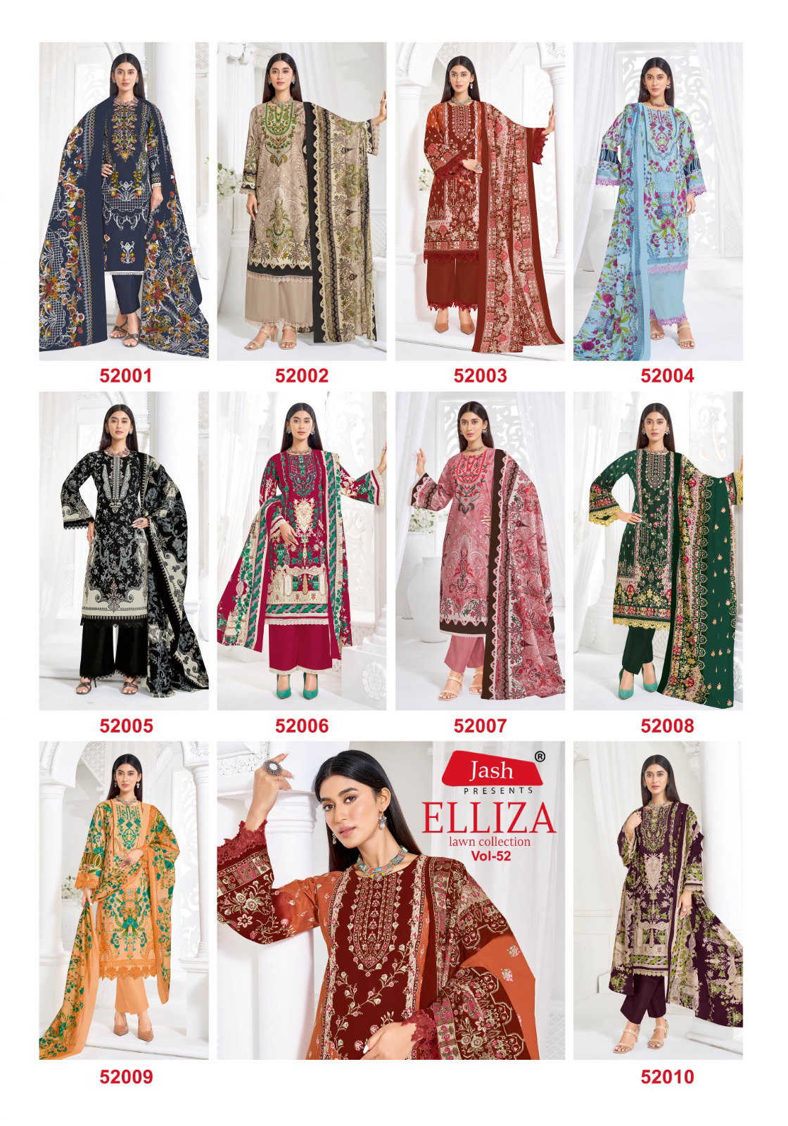 Jash Elliza Vol 52 Cotton Printed Dress Material Collection