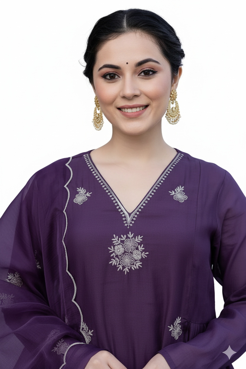 Dhruvi 399 Silk Fancy Traditional Kurti Pant And Dupatta Collection