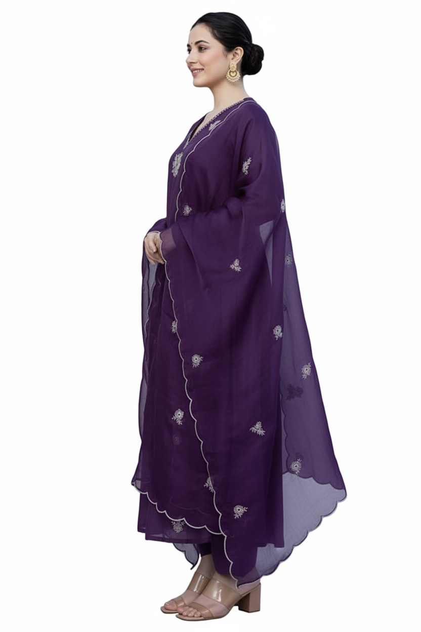 Dhruvi 399 Silk Fancy Traditional Kurti Pant And Dupatta Collection