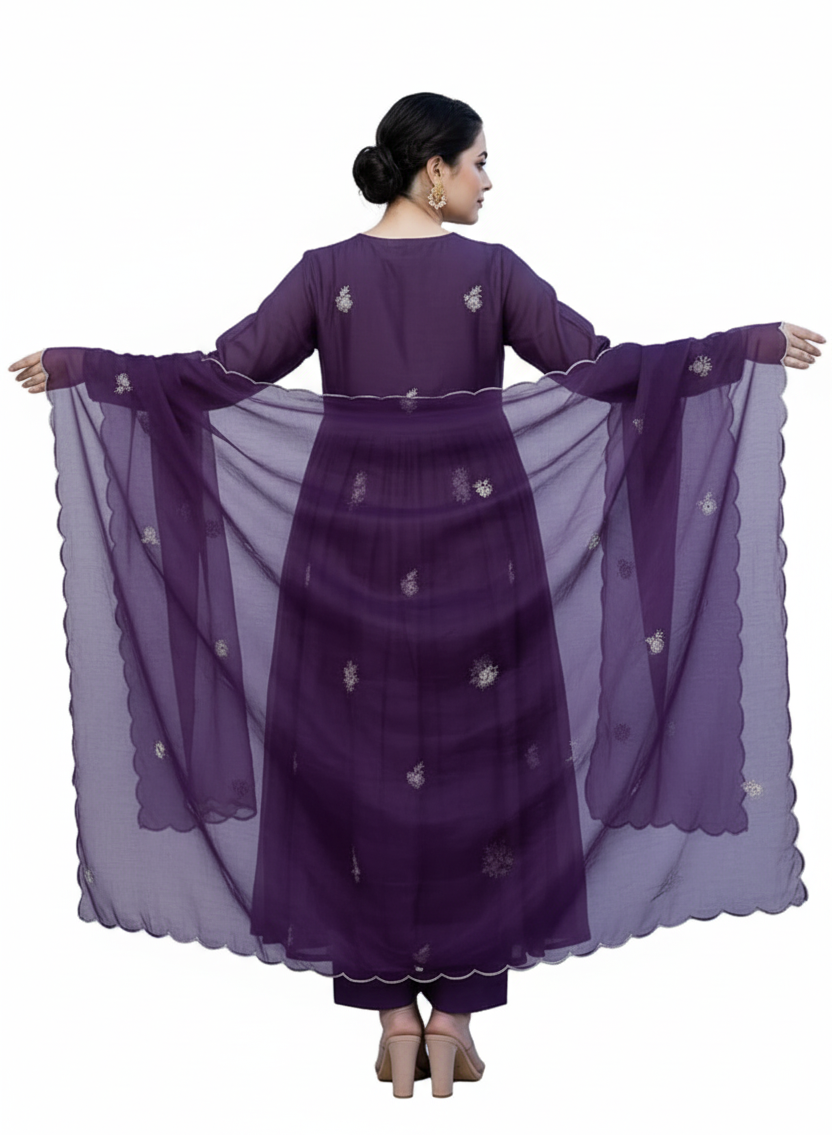 Dhruvi 399 Silk Fancy Traditional Kurti Pant And Dupatta Collection
