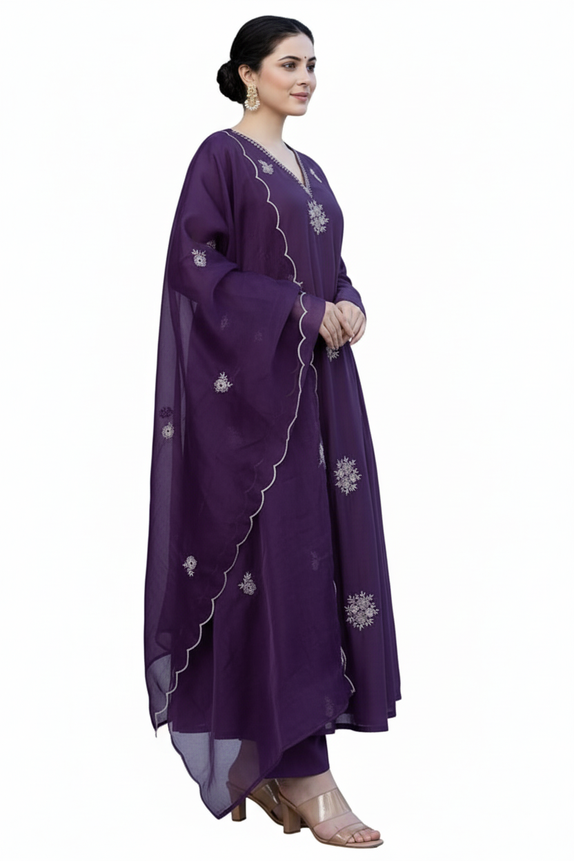 Dhruvi 399 Silk Fancy Traditional Kurti Pant And Dupatta Collection