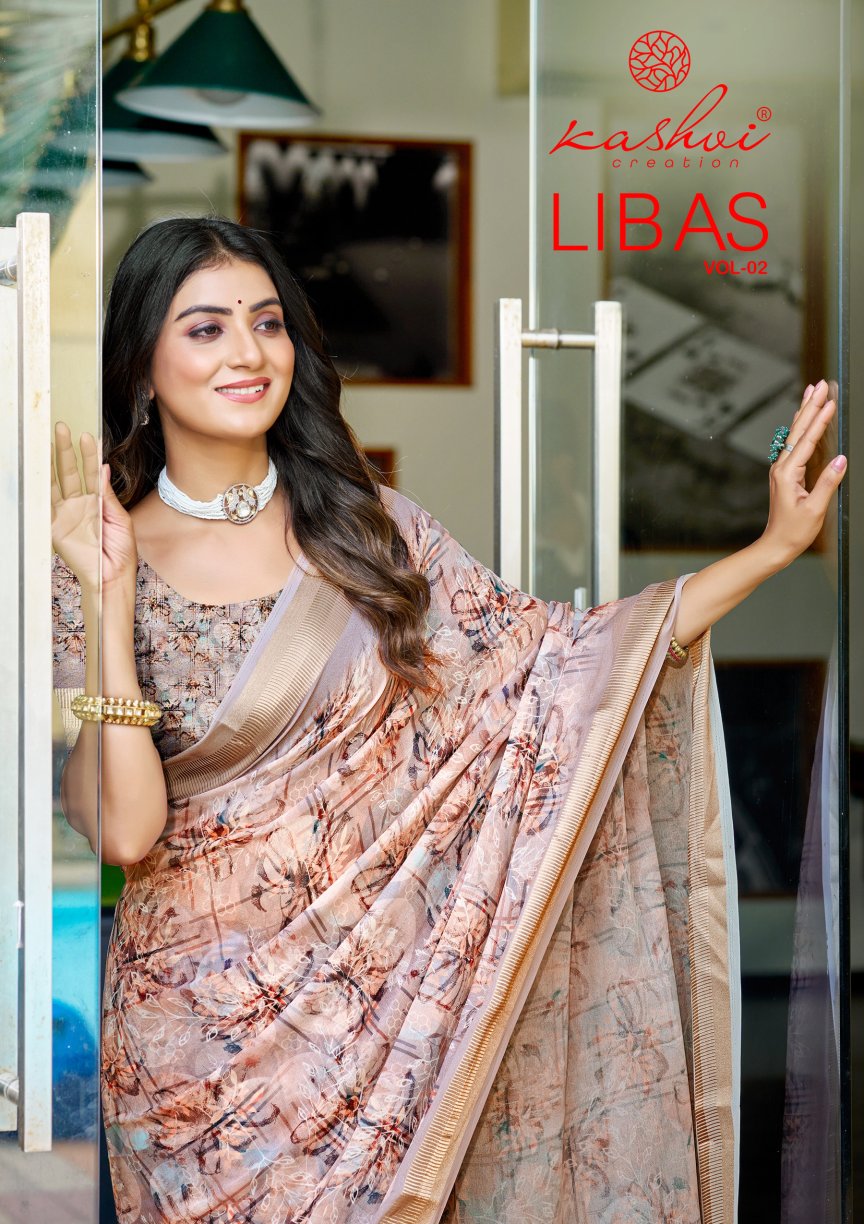Kashvi Libas Vol 2 Dull Moss Digital Printed Casual Wear Saree