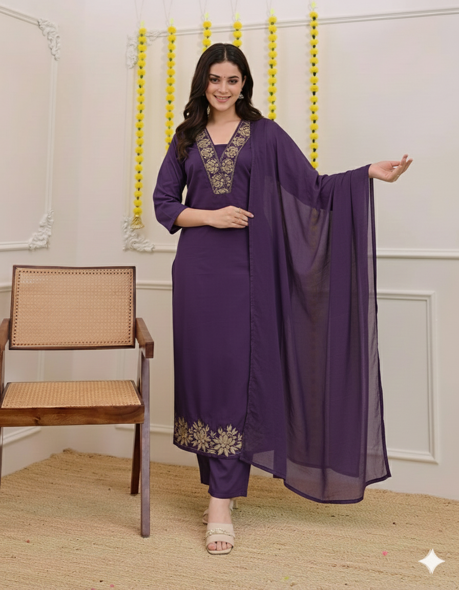 Dhruvi 398 Viscose Stylish Wear Kurti Pant And Dupatta Collection