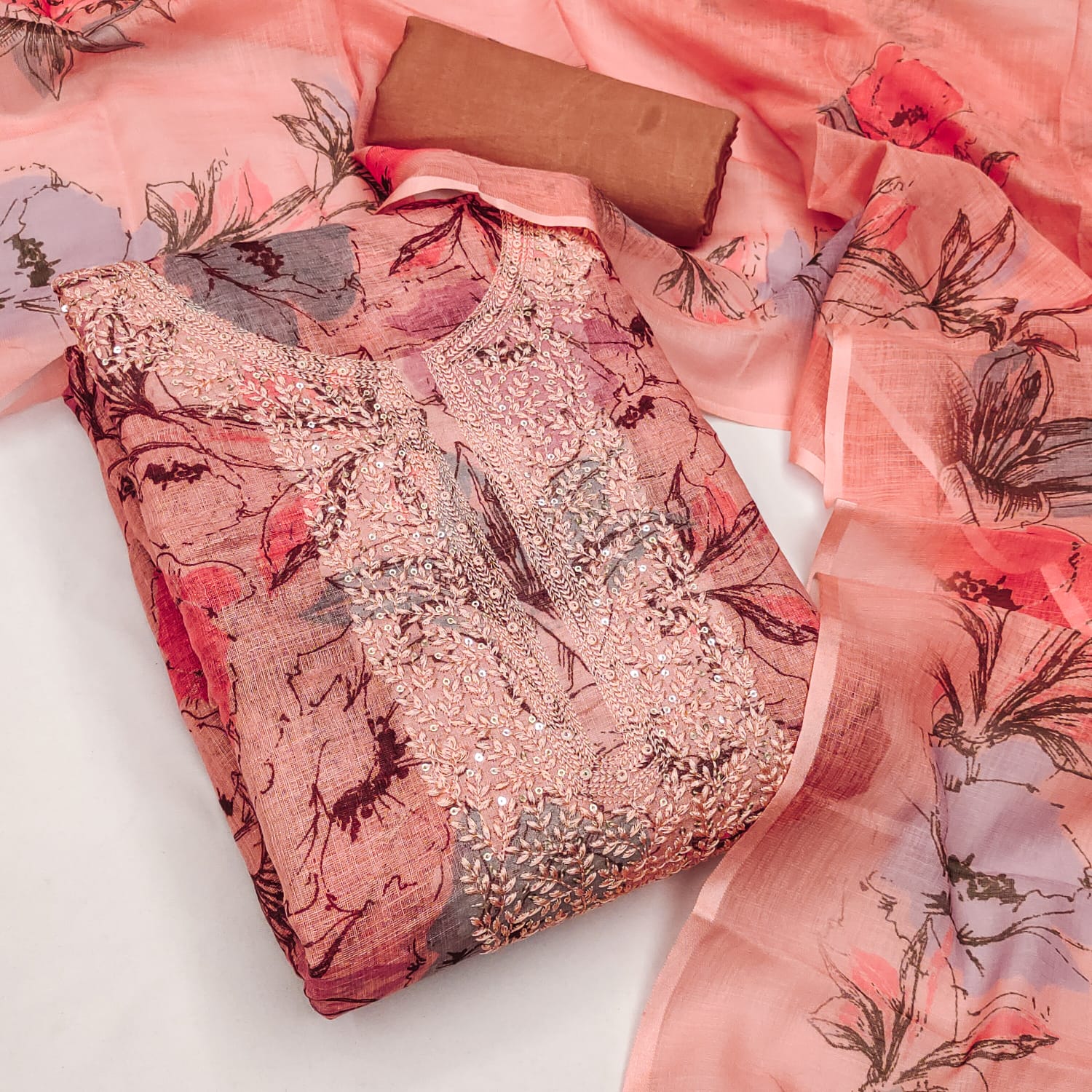 Designer Apurava Mal Cotton Digital Print Multi Work Dress Material Collection 