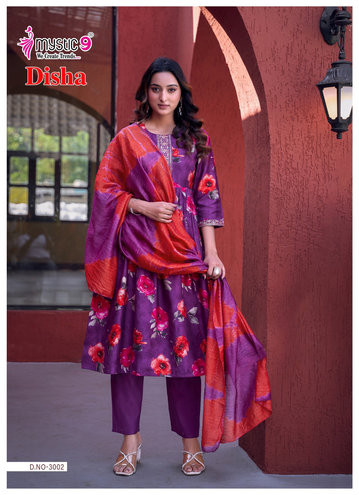 Mystic 9 Disha Vol 3 Vertican Foil Printed Kurti Bottom With Dupatta