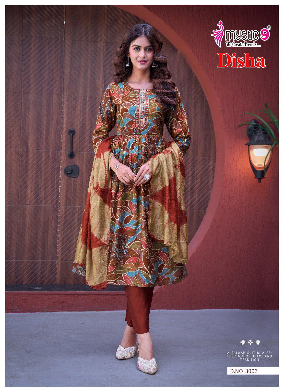 Mystic 9 Disha Vol 3 Vertican Foil Printed Kurti Bottom With Dupatta