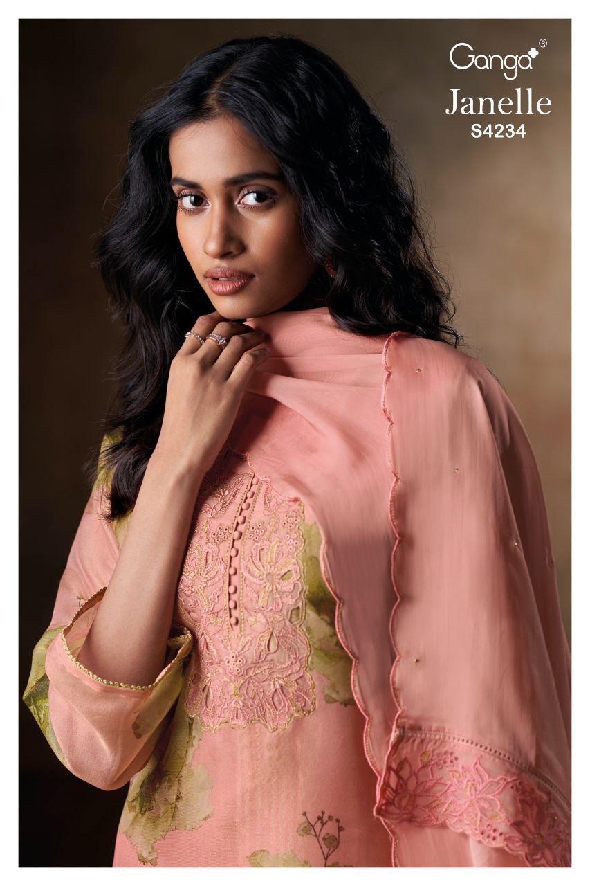 Ganga Janelle 4234 Bemberg Silk With Embroidery Work Salwar Kameez