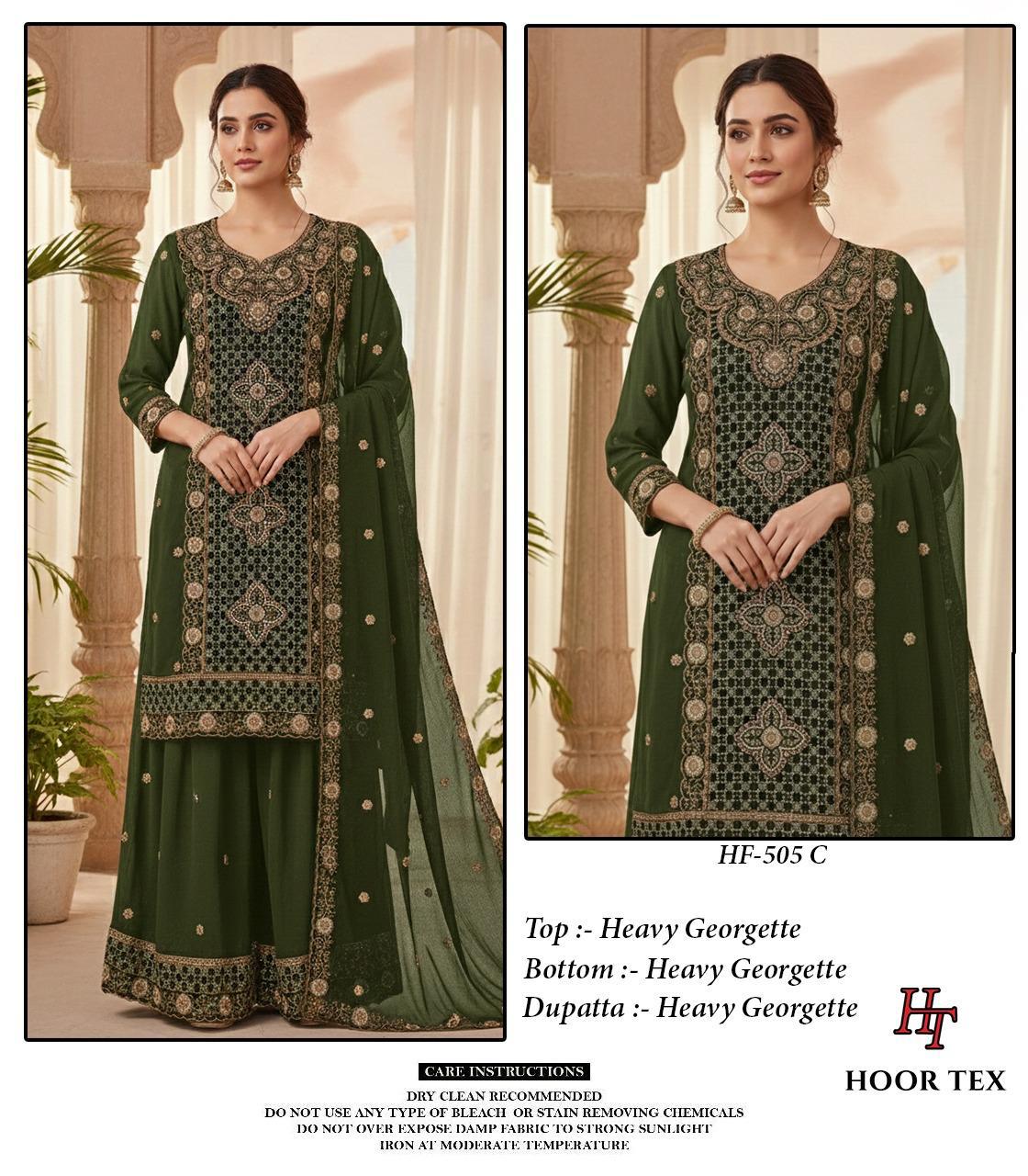 Hoor Tex Hf 505 A to D Hevy Georgette Pakistani Readymade Suit Collection 