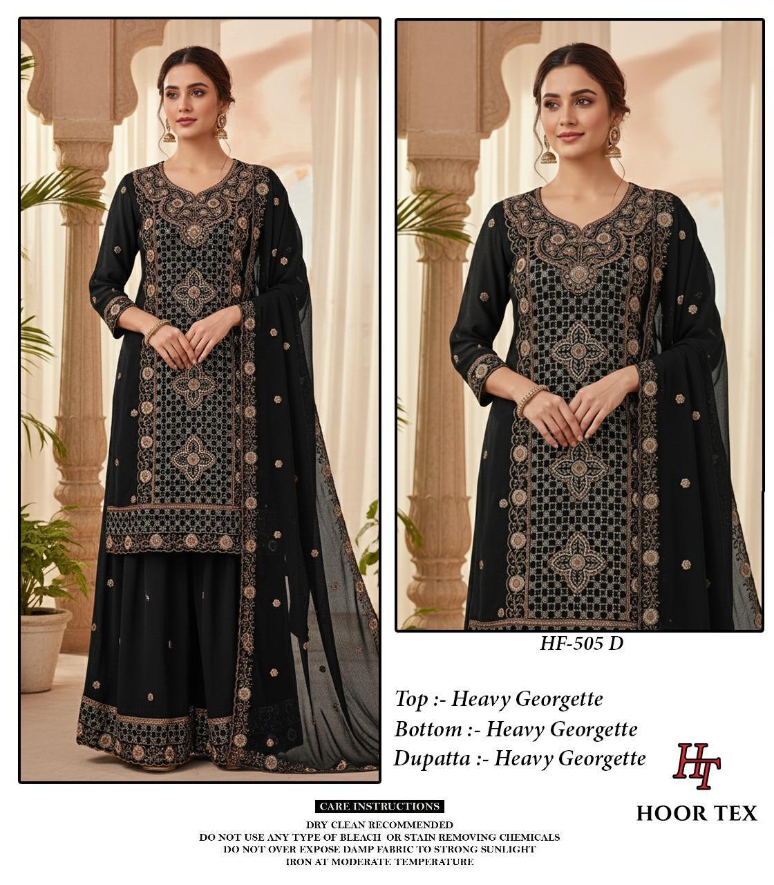 Hoor Tex Hf 505 A to D Hevy Georgette Pakistani Readymade Suit Collection 