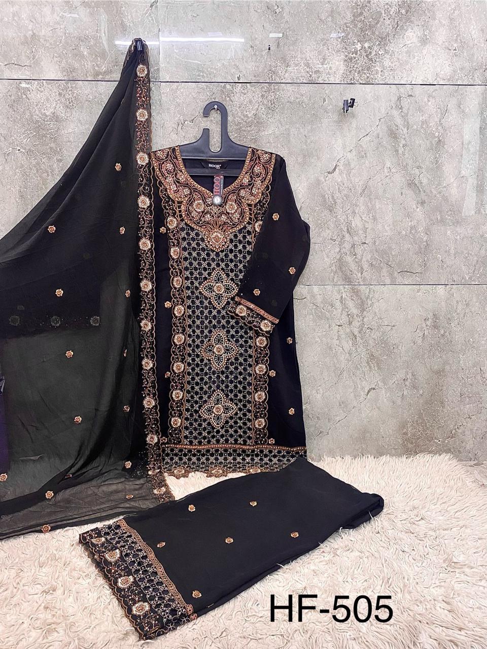 Hoor Tex Hf 505 A to D Hevy Georgette Pakistani Readymade Suit Collection 