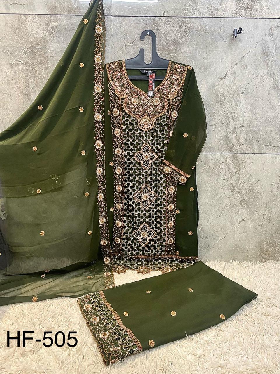 Hoor Tex Hf 505 A to D Hevy Georgette Pakistani Readymade Suit Collection 