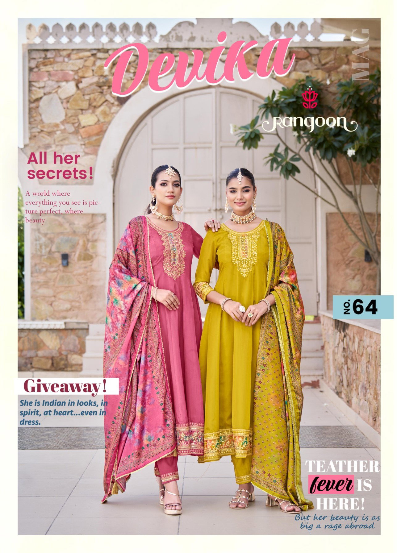 Rangoon Devika H O With Embroidery And Mirror Work Salwar Kameez