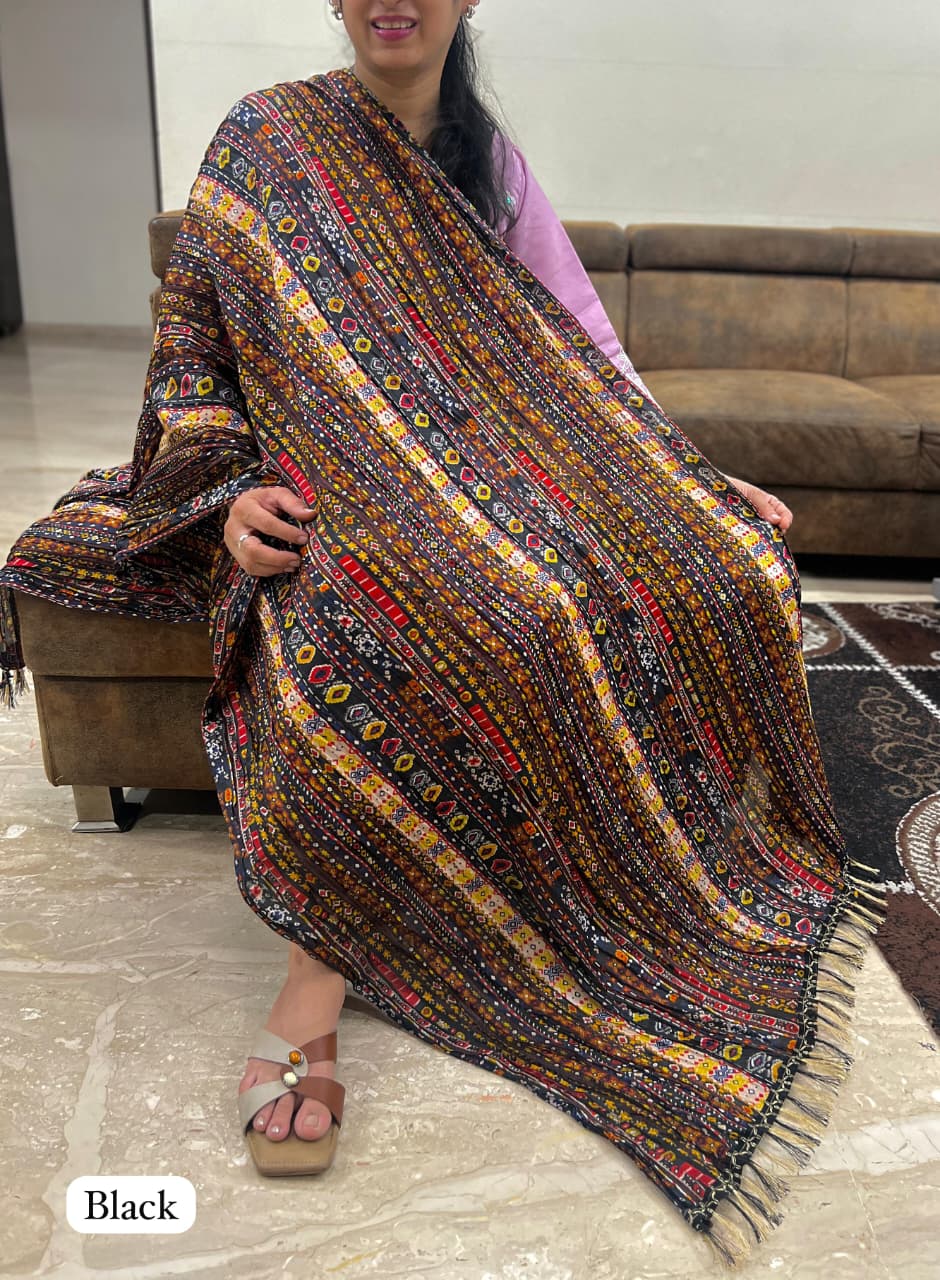Maji Banno Dupatta Printed Dupatta with border Jhalar Dupatta Collection 