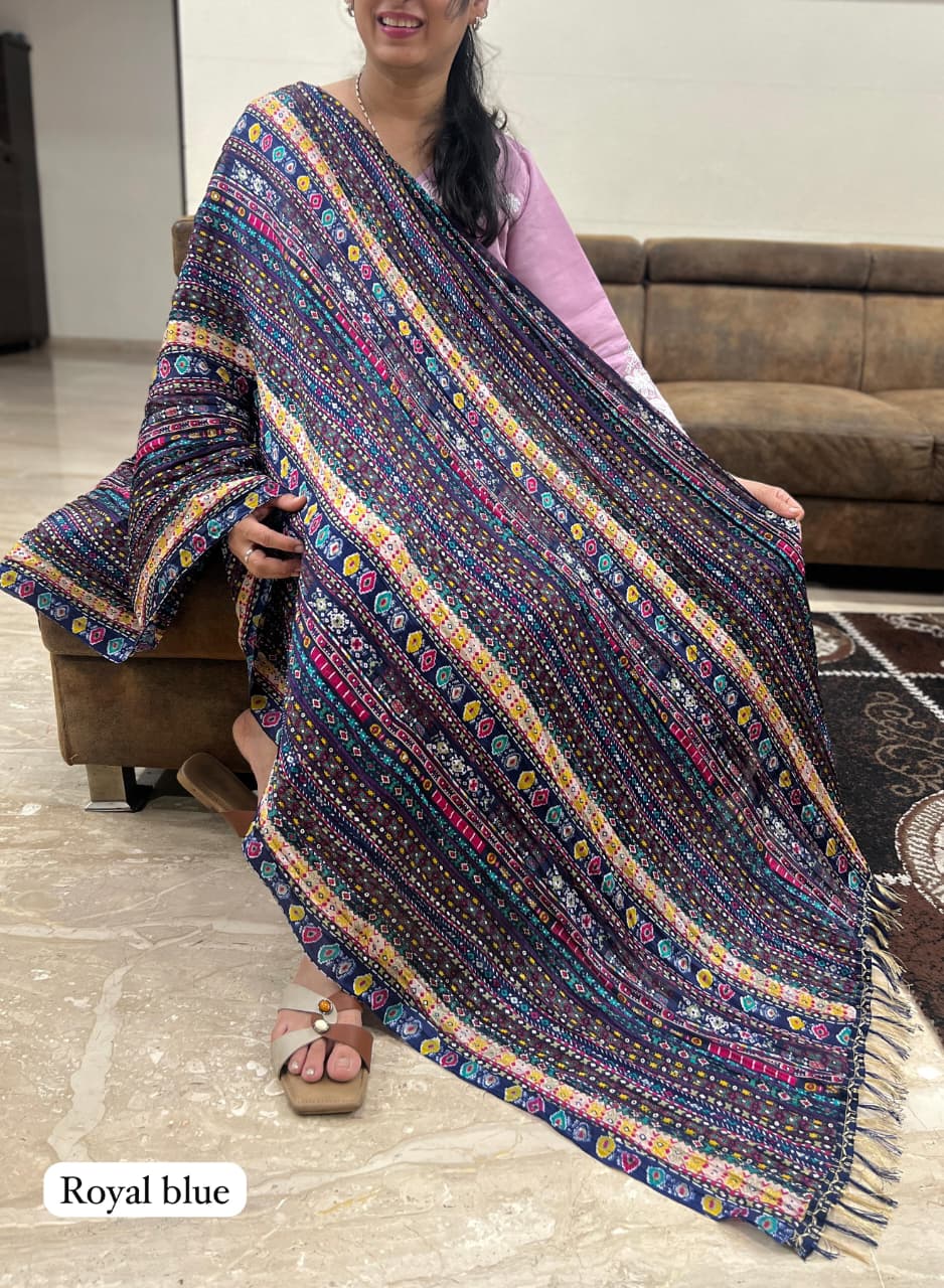 Maji Banno Dupatta Printed Dupatta with border Jhalar Dupatta Collection 