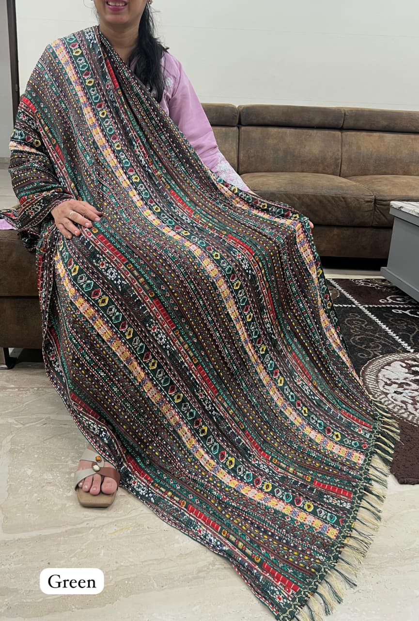 Maji Banno Dupatta Printed Dupatta with border Jhalar Dupatta Collection 