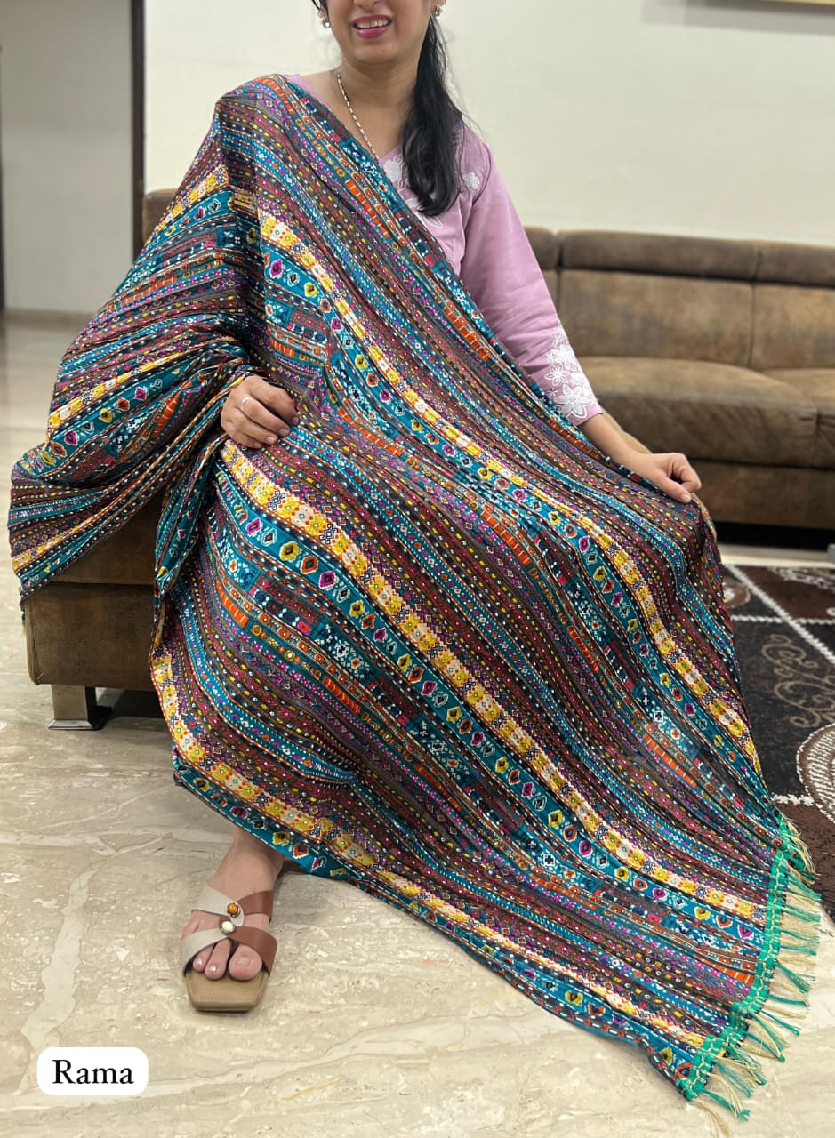 Maji Banno Dupatta Printed Dupatta with border Jhalar Dupatta Collection 