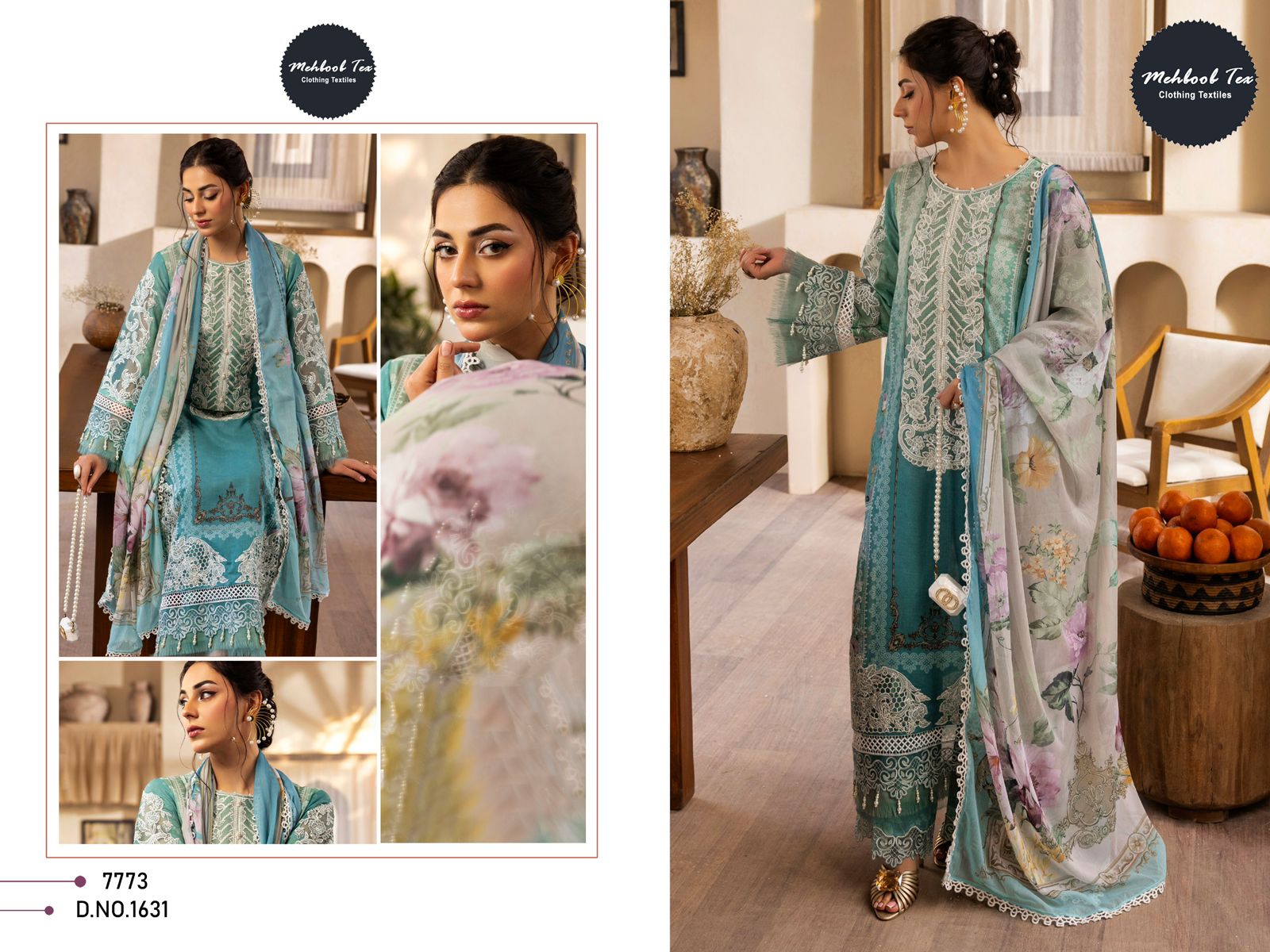 Mehboob Tex 1631 Cotton Dupatta Cotton Printed Pakistani Salwar Kameez