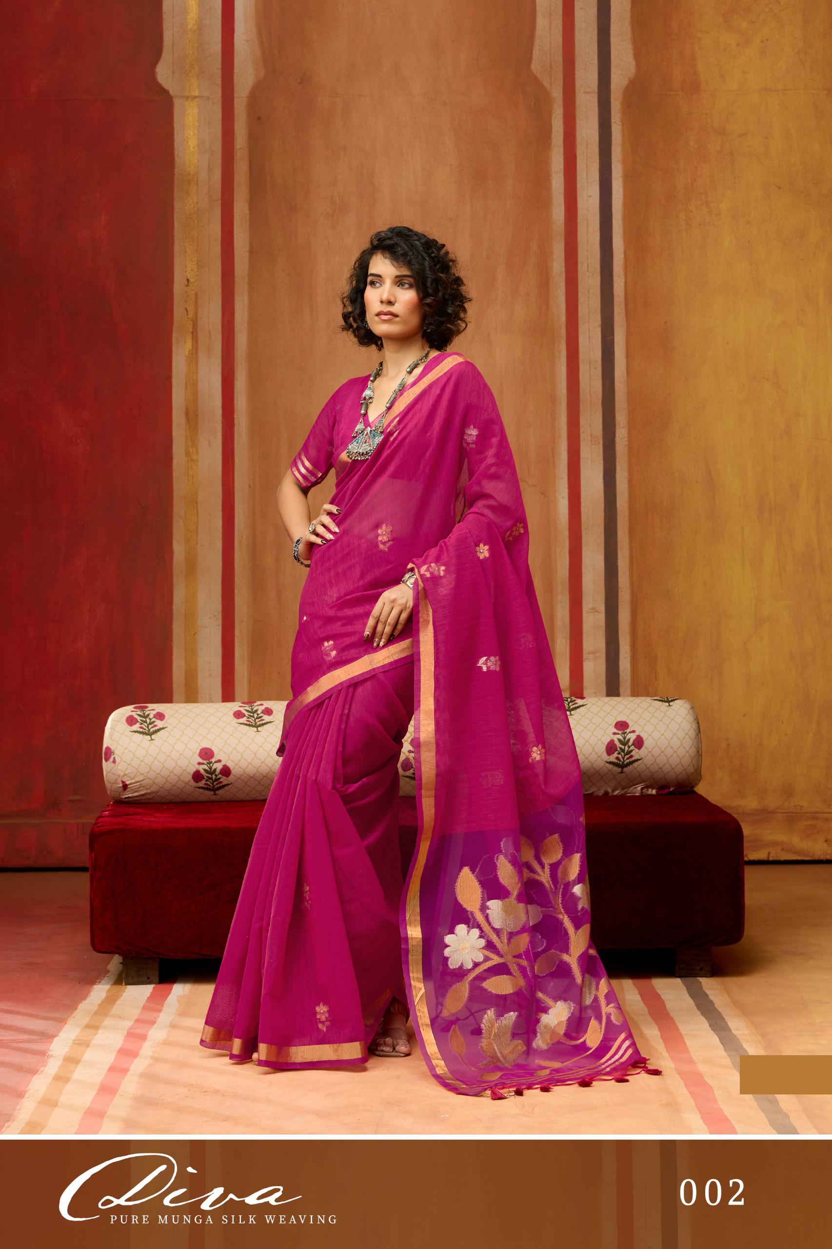 Rajtex Diva Munga Silk Handloom Weaving Saree