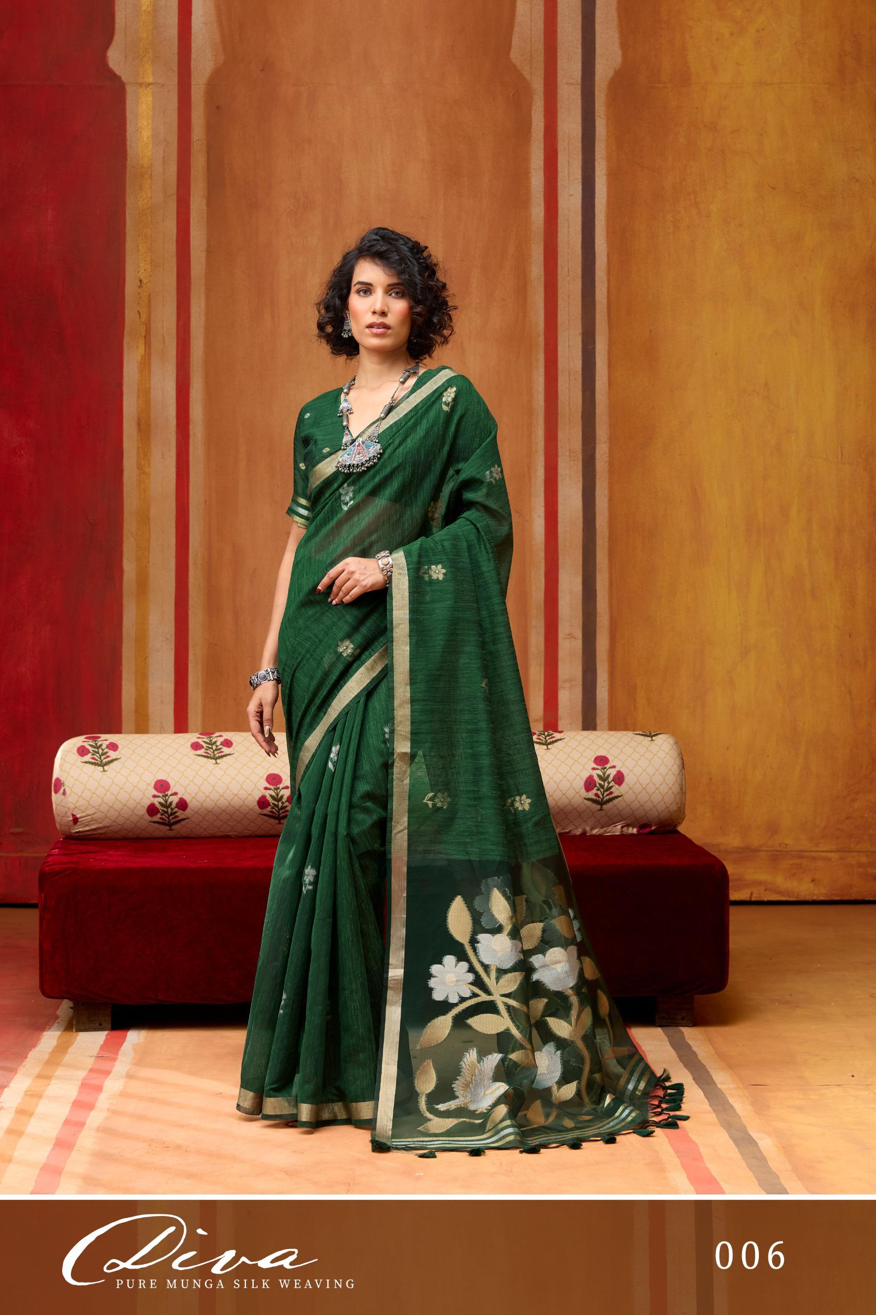 Rajtex Diva Munga Silk Handloom Weaving Saree