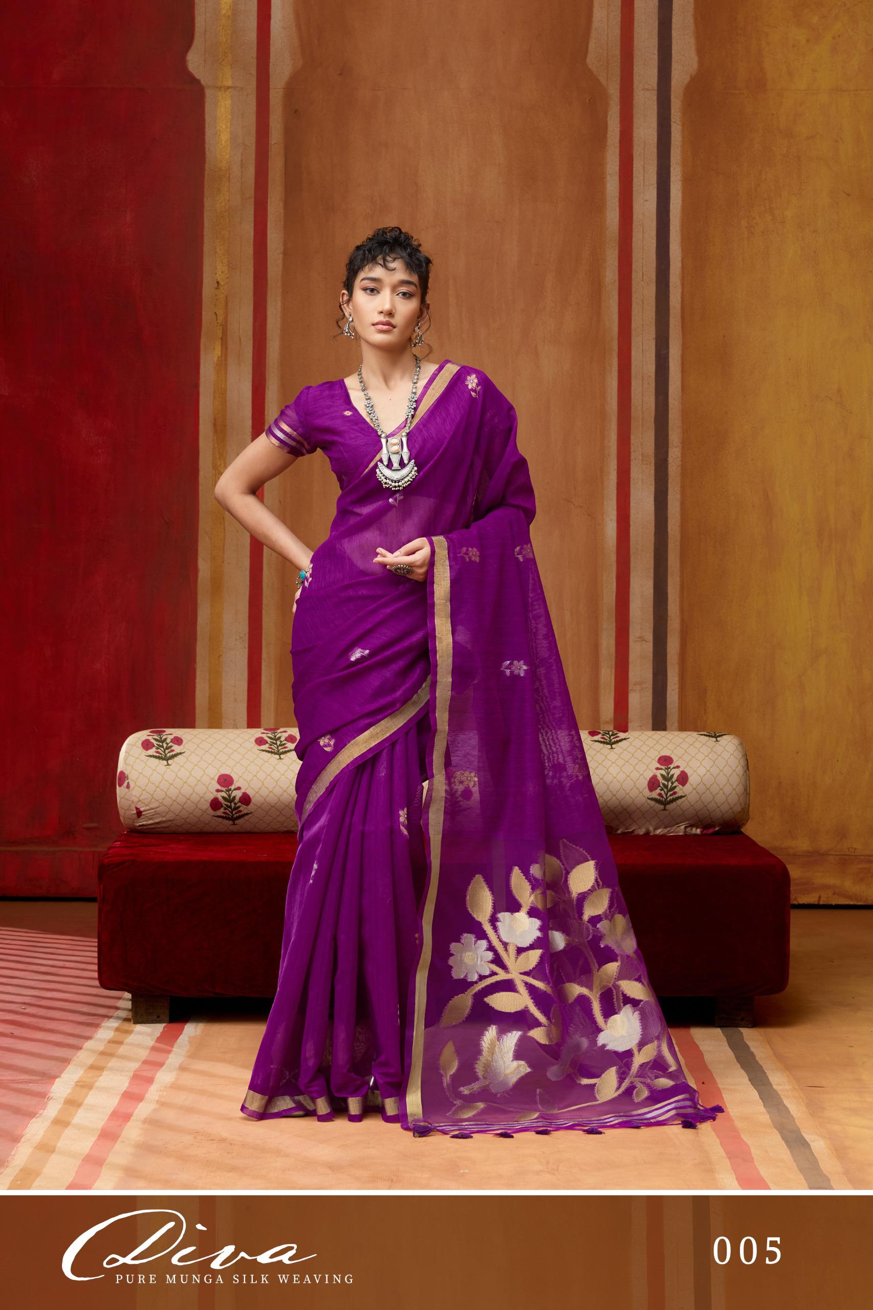 Rajtex Diva Munga Silk Handloom Weaving Saree