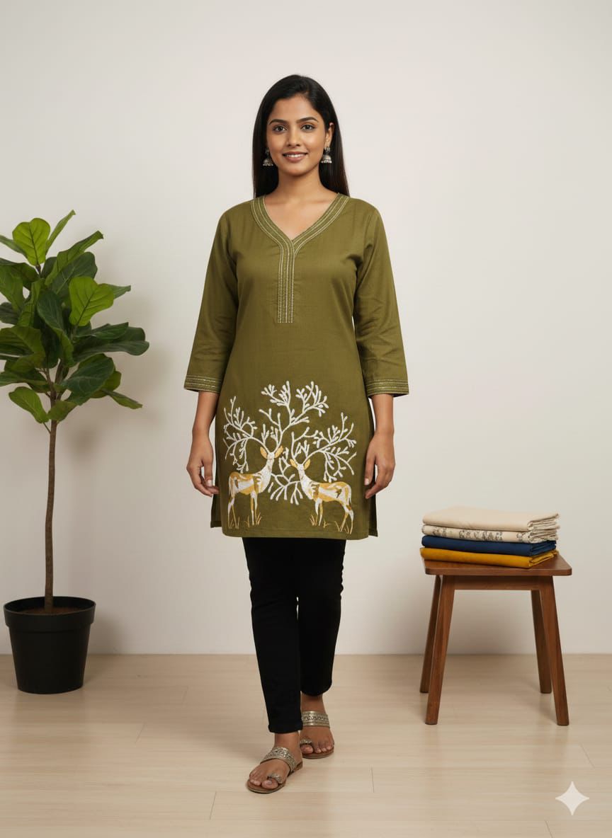 Naisha K 566 Cotton Flex With Embroidered Casual Wear Top Collection