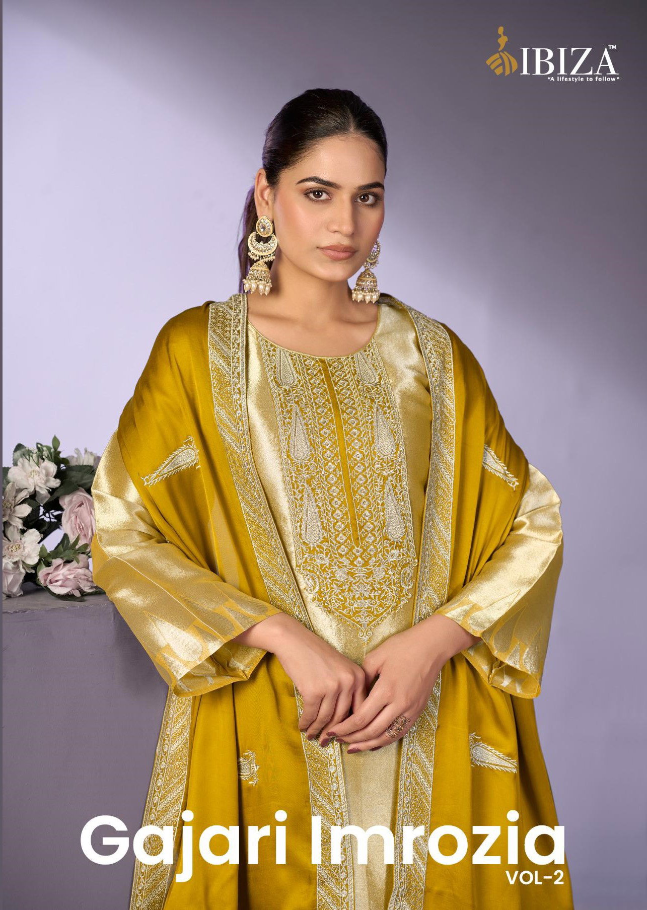 Ibiza Gajari Imrozia Vol 2 Silk Jacquard With Embroidered Work Salwar Kameez
