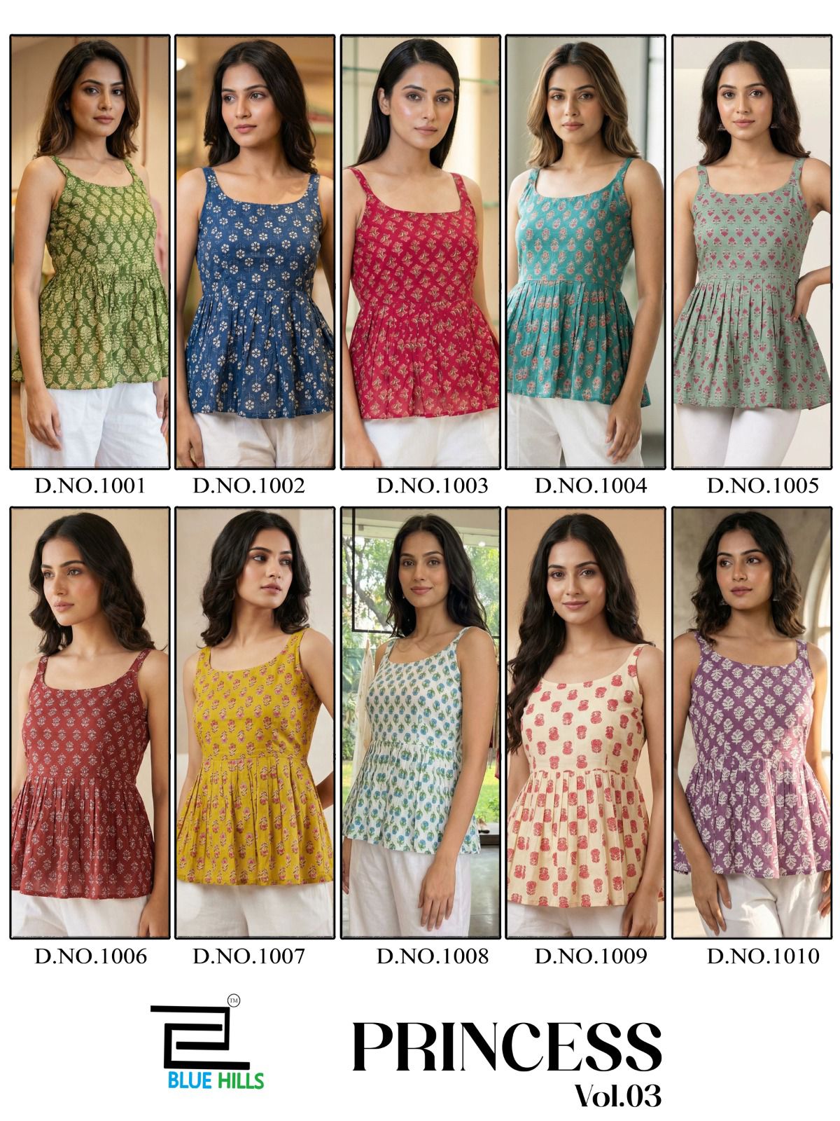 Blue Hills Princess Short Top Vol 3 Cotton Sleeveless Casual Wear Top Collection