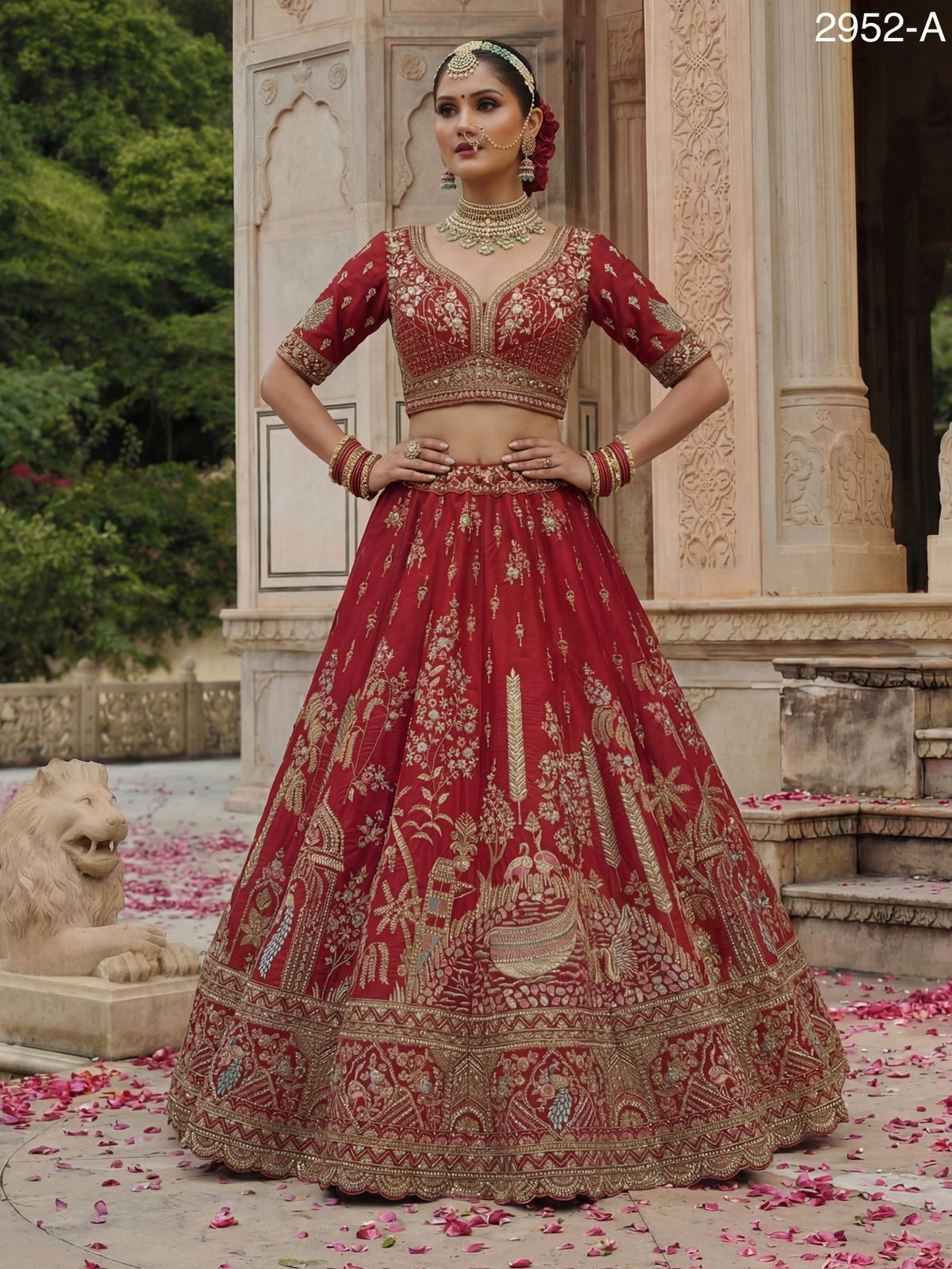 Anjani 2952 Exclusive pattern dupatta Designer Bridal Lehenga Choli Collection 