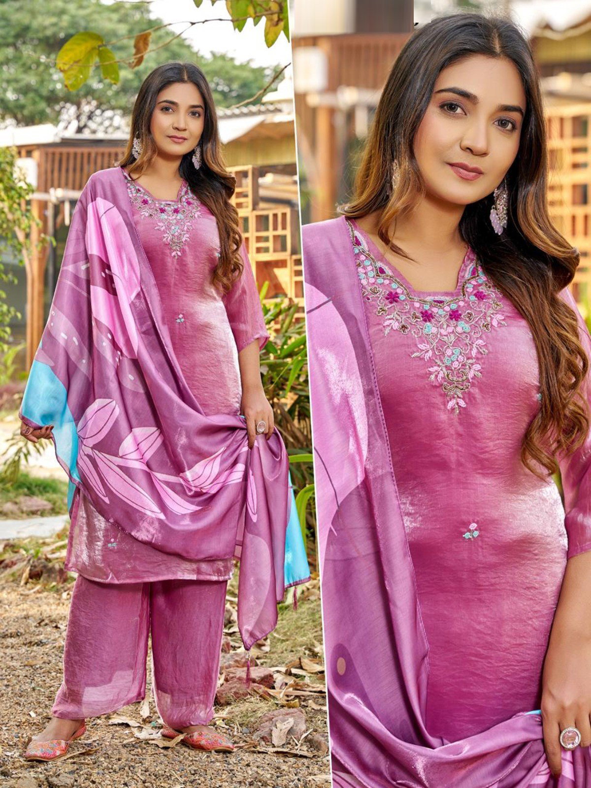 Naisha K 569 Fendy With Beads Work Top Bottom And Dupatta Collection