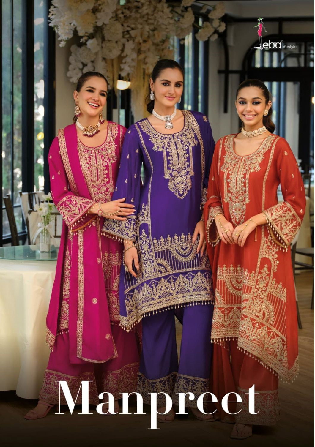 Eba Manpreet Chinon With Embroidery Work Designer Salwar Kameez