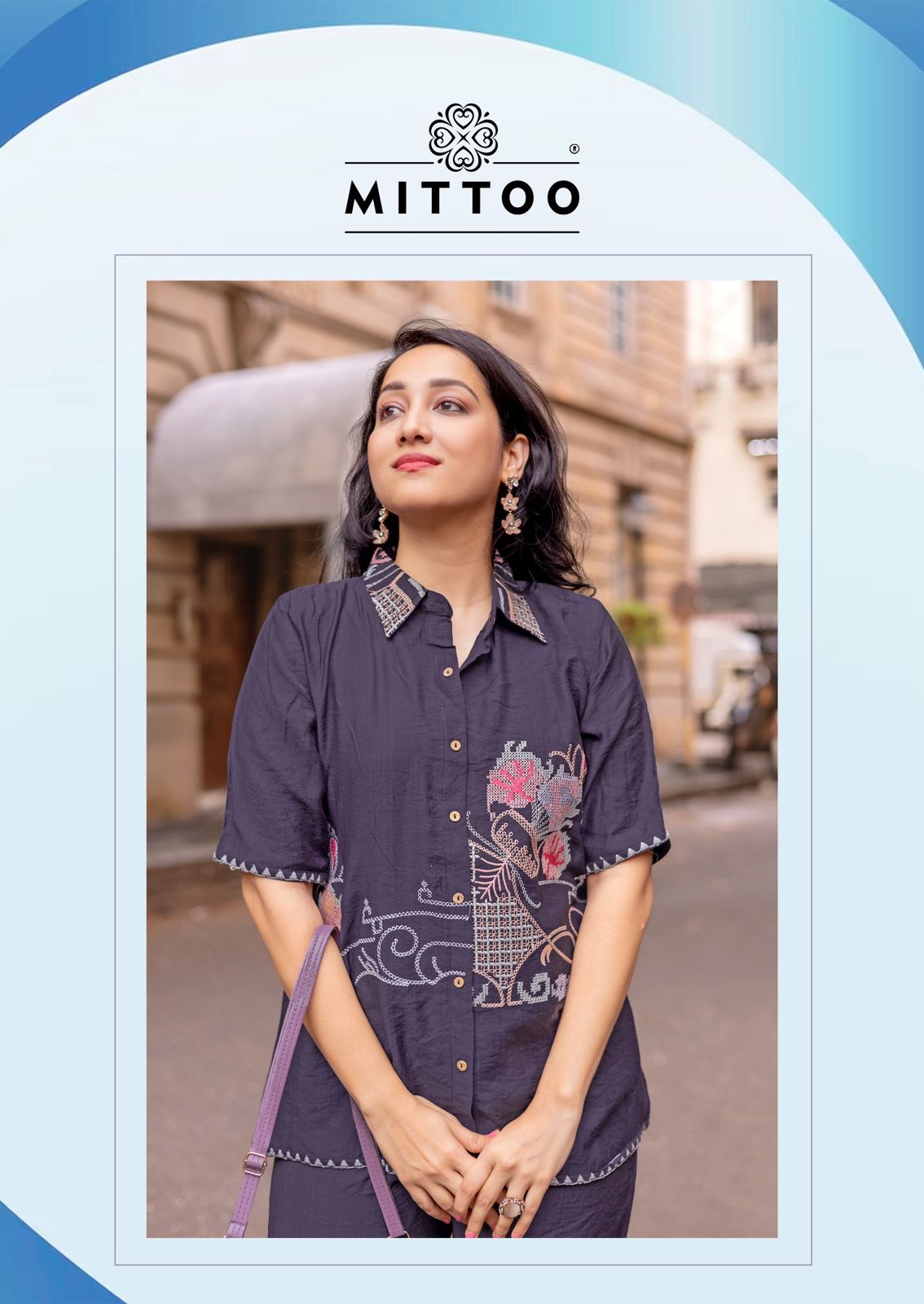 Mittoo Cool Line Viscose Thread And Handwork Top And Bottom Collection
