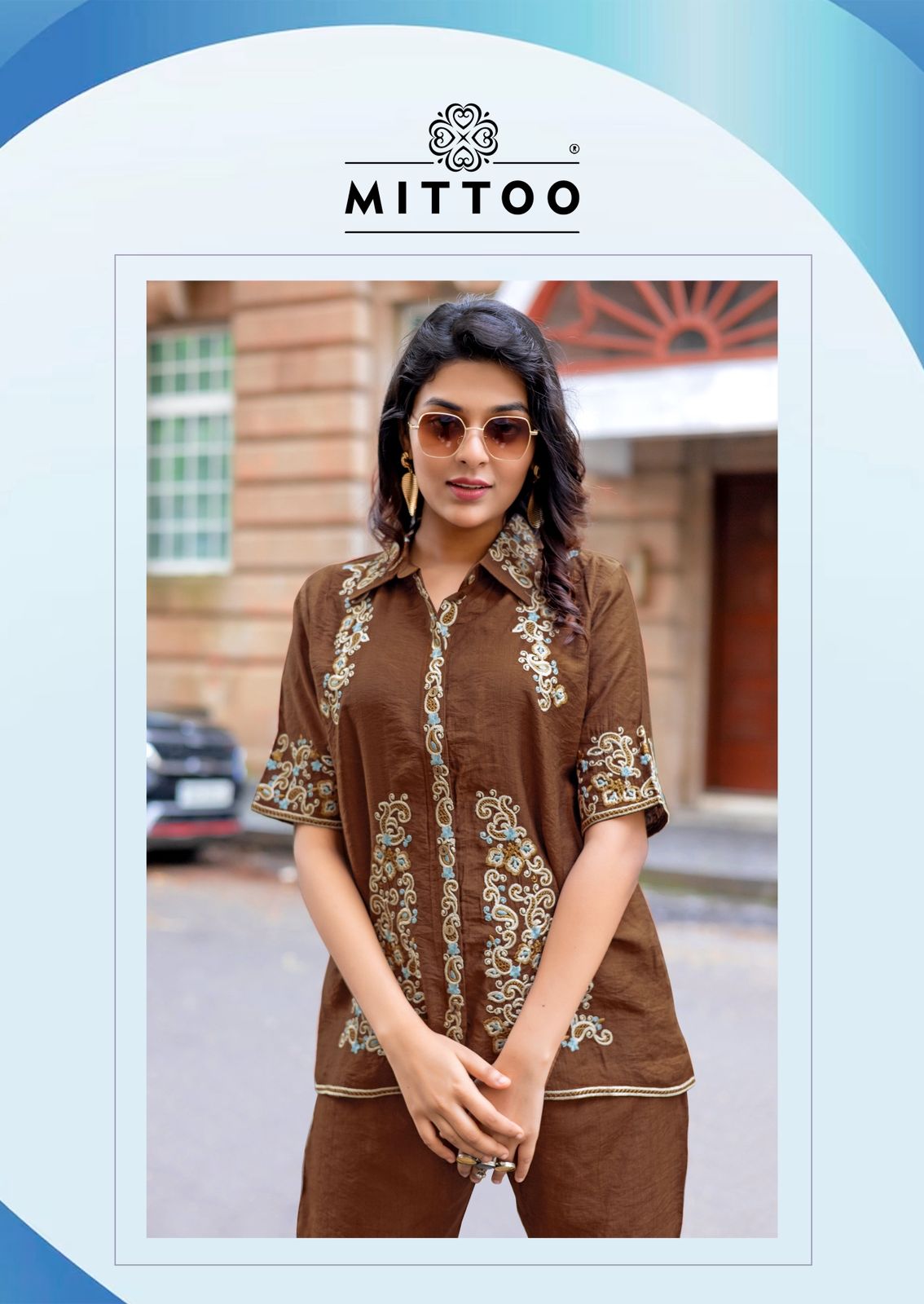 Mittoo Cool Line Viscose Thread And Handwork Top And Bottom Collection