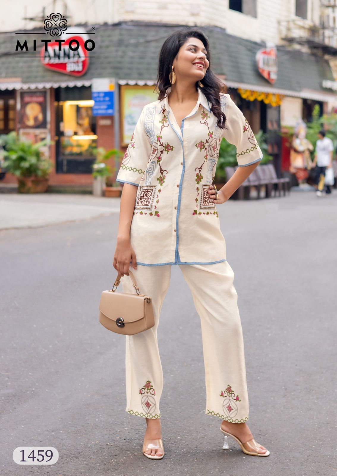Mittoo Cool Line Viscose Thread And Handwork Top And Bottom Collection