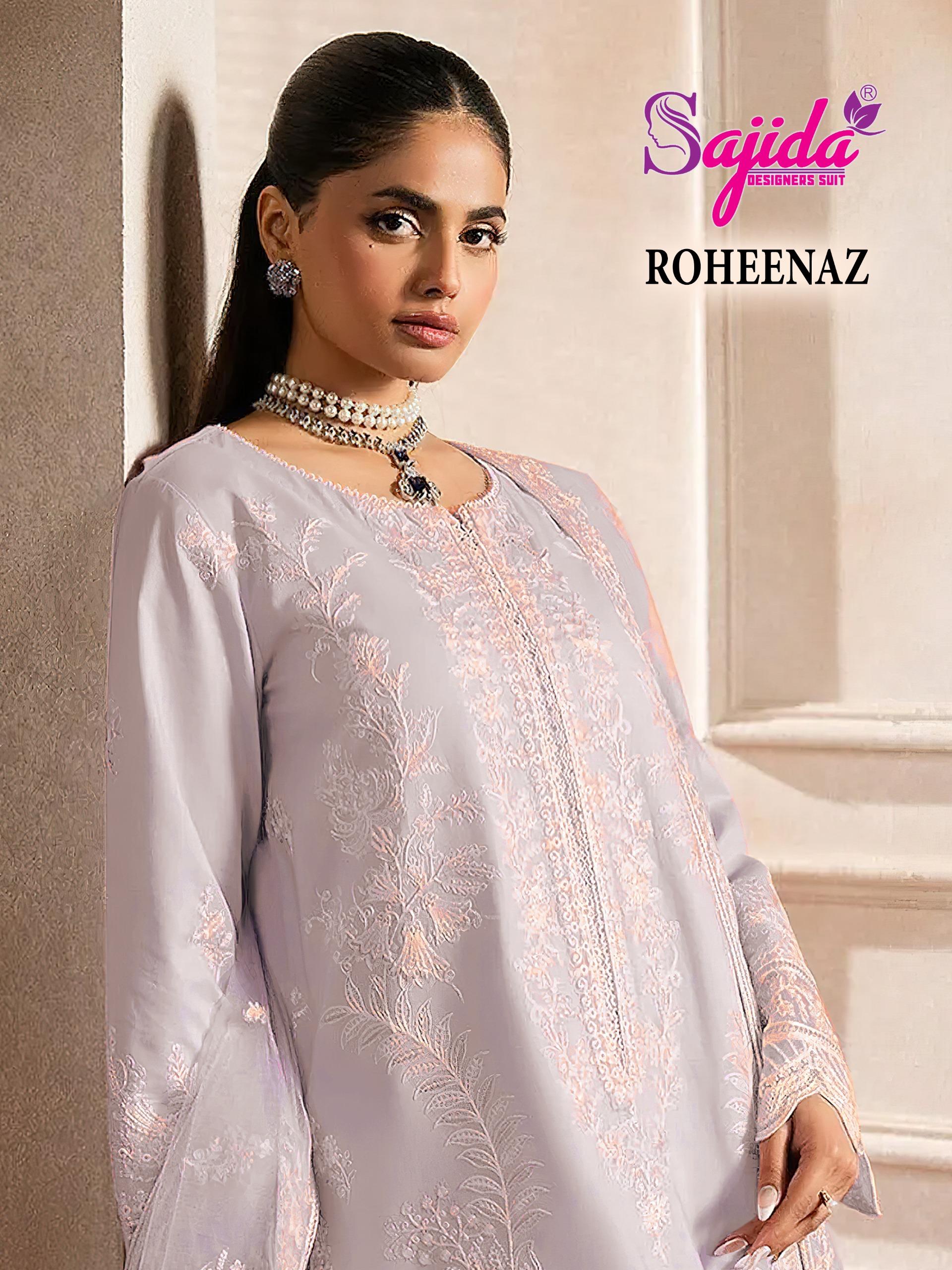 Sajida Roheenaz Georgette With Embroidered Pakistani Salwar Kameez