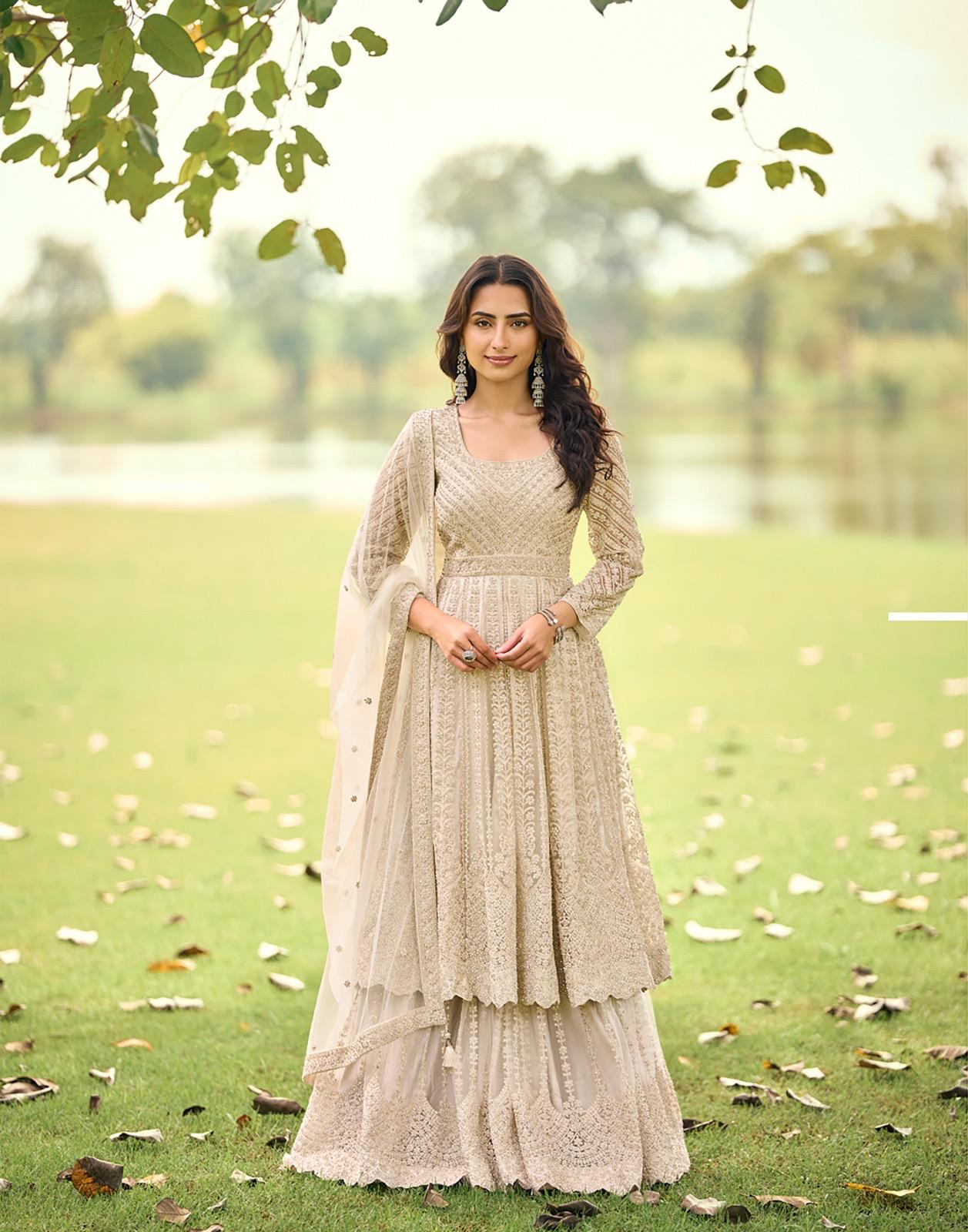 Sayuri Sabnam Net With Beads Embroidered Work Salwar Kameez