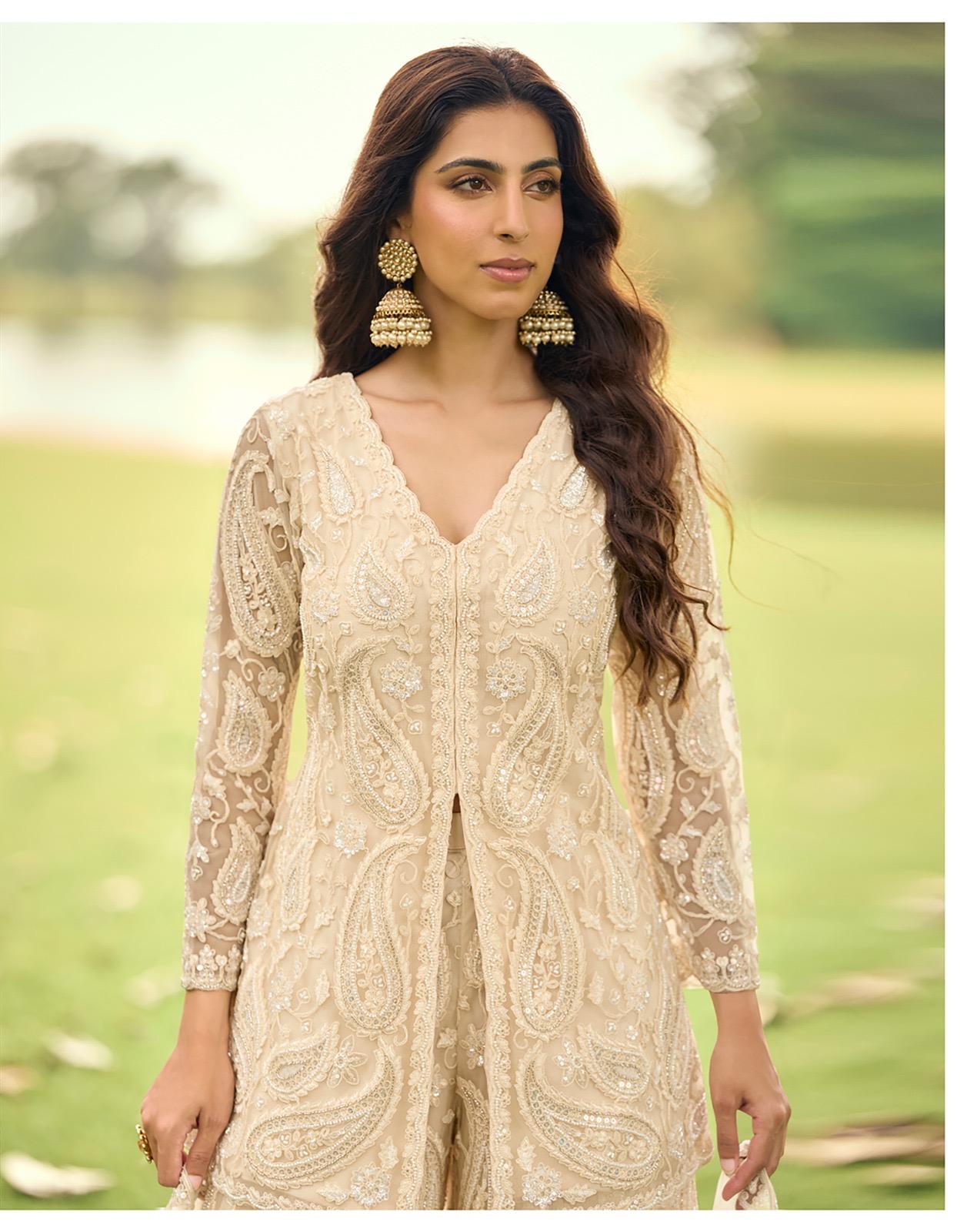 Sayuri Sabnam Net With Beads Embroidered Work Salwar Kameez