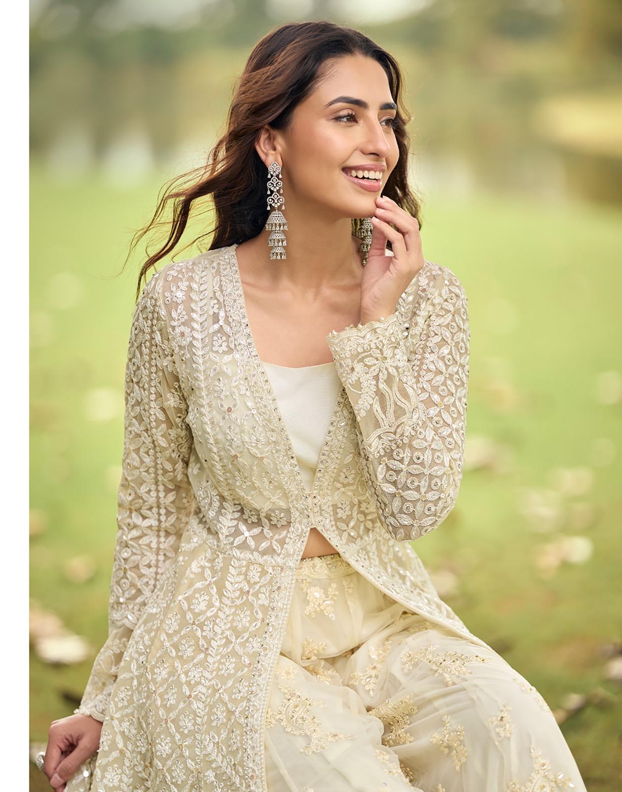 Sayuri Sabnam Net With Beads Embroidered Work Salwar Kameez