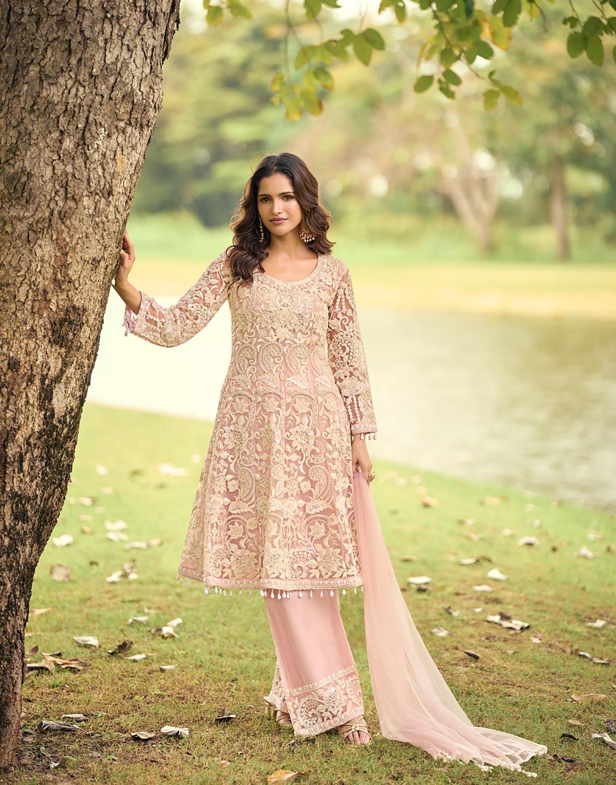 Sayuri Sabnam Net With Beads Embroidered Work Salwar Kameez