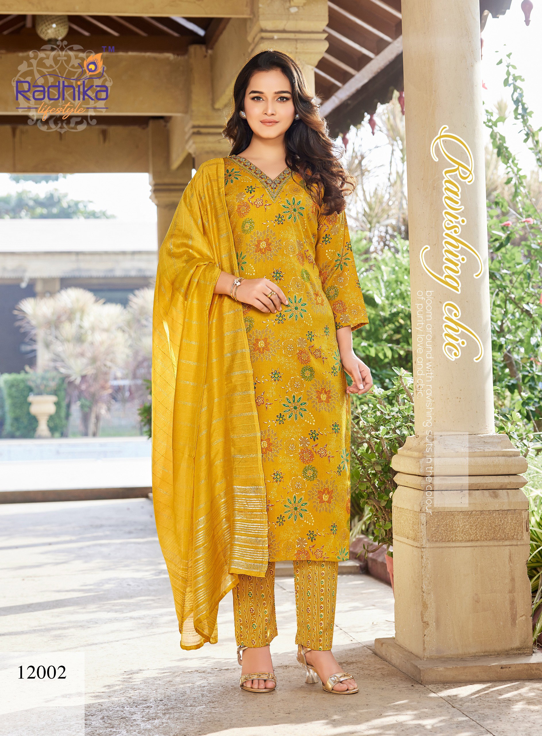 Radhika Seerat Vol 12 Rayon With Work Kurti Pant And Dupatta Collection