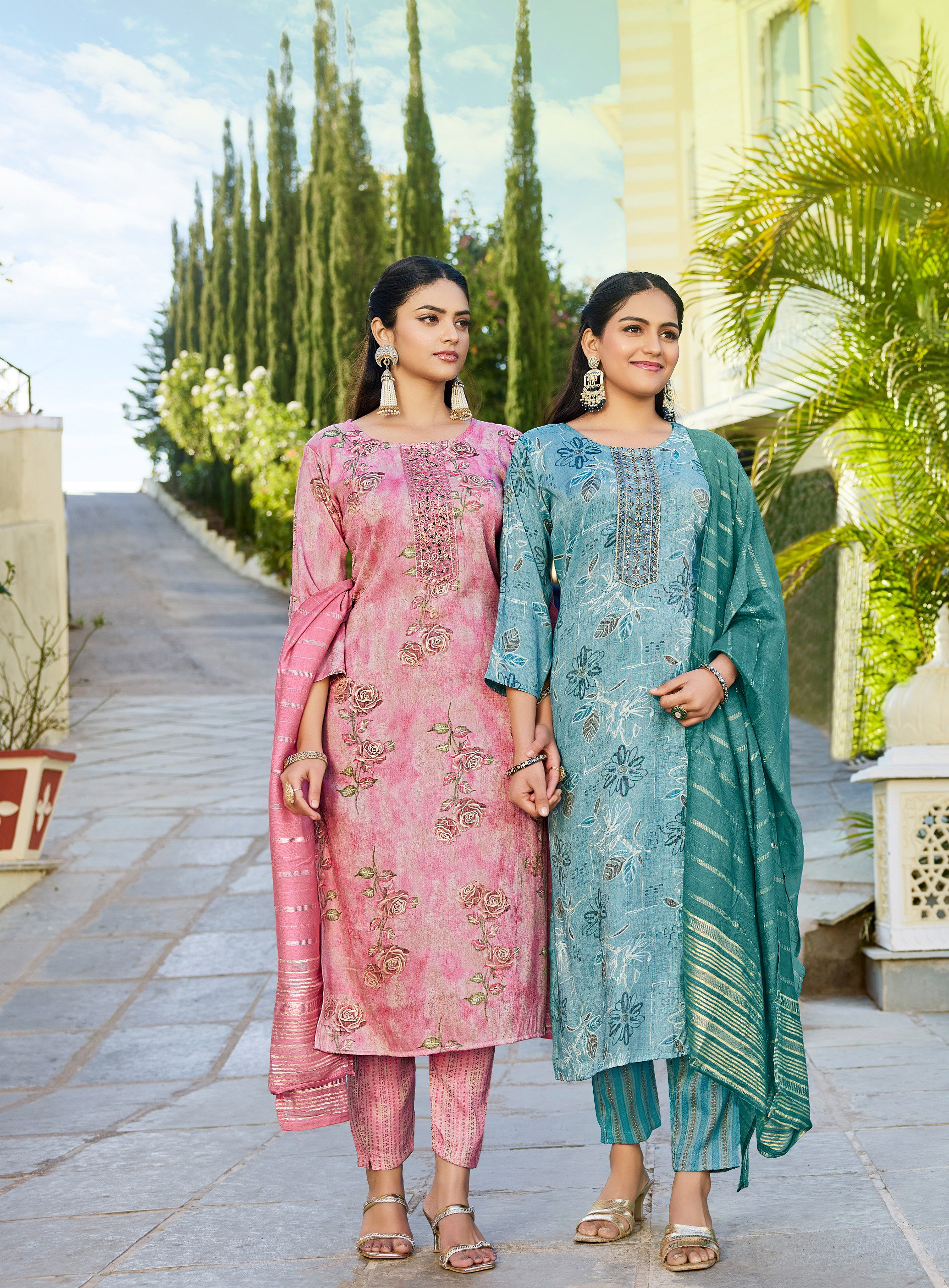 Radhika Seerat Vol 12 Rayon With Work Kurti Pant And Dupatta Collection