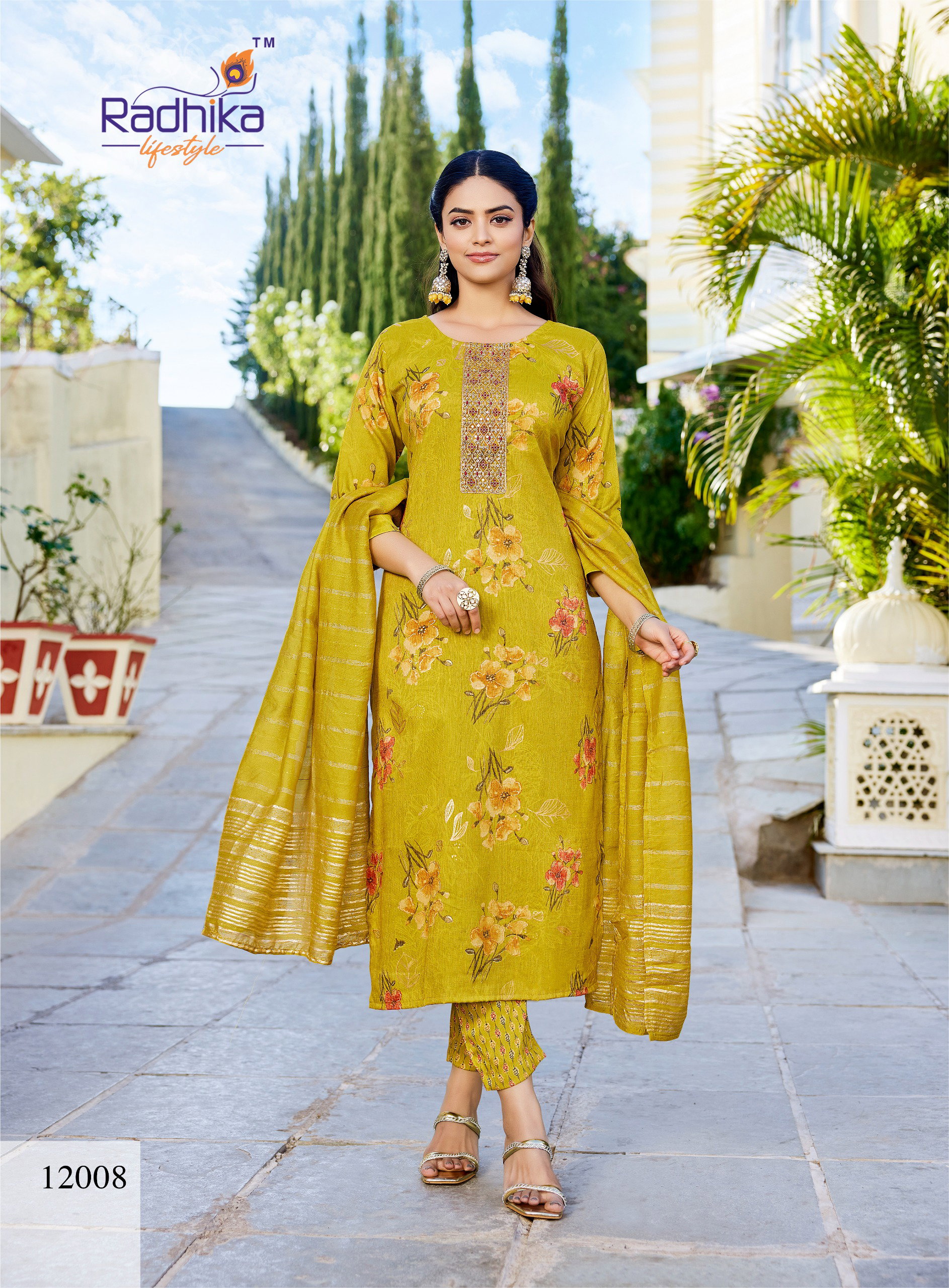 Radhika Seerat Vol 12 Rayon With Work Kurti Pant And Dupatta Collection