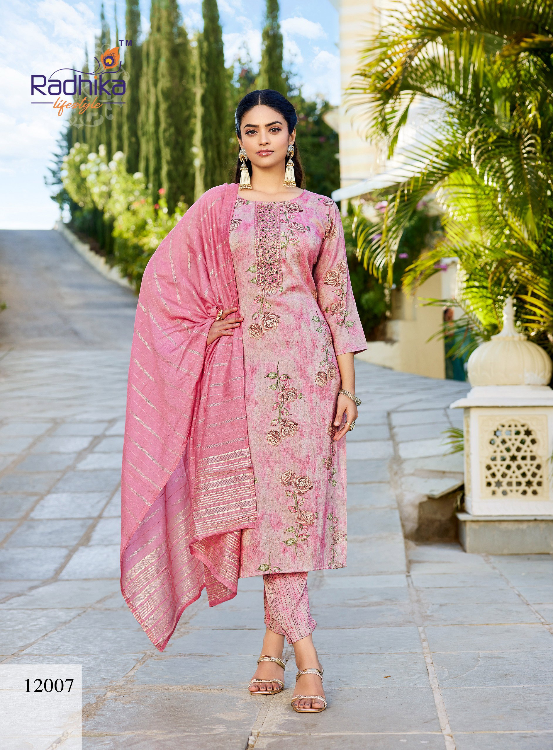 Radhika Seerat Vol 12 Rayon With Work Kurti Pant And Dupatta Collection